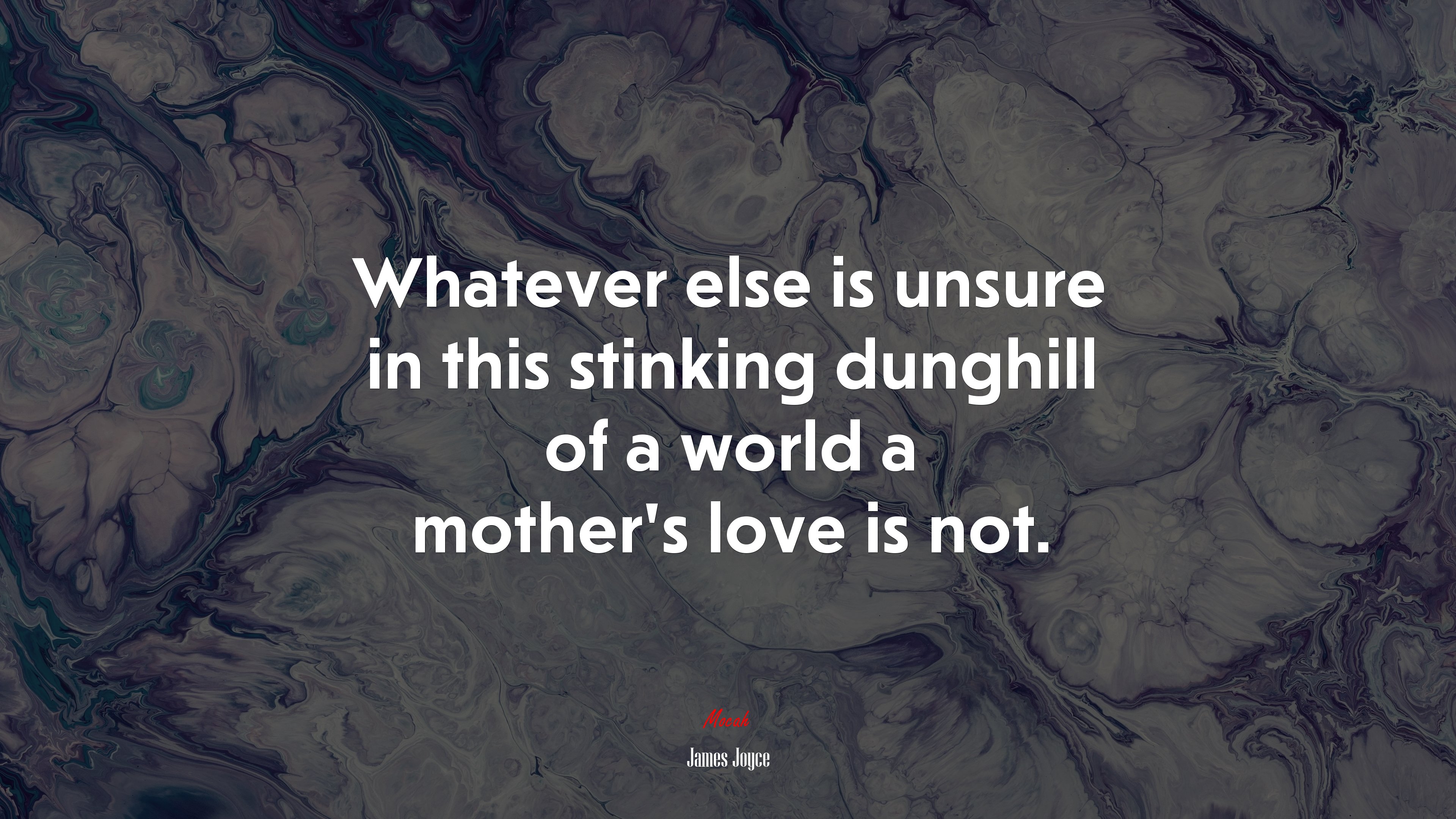 Whatever else is unsure in this stinking dunghill of a world a mother’s love is not. | James Joyce quote HD Wallpaper