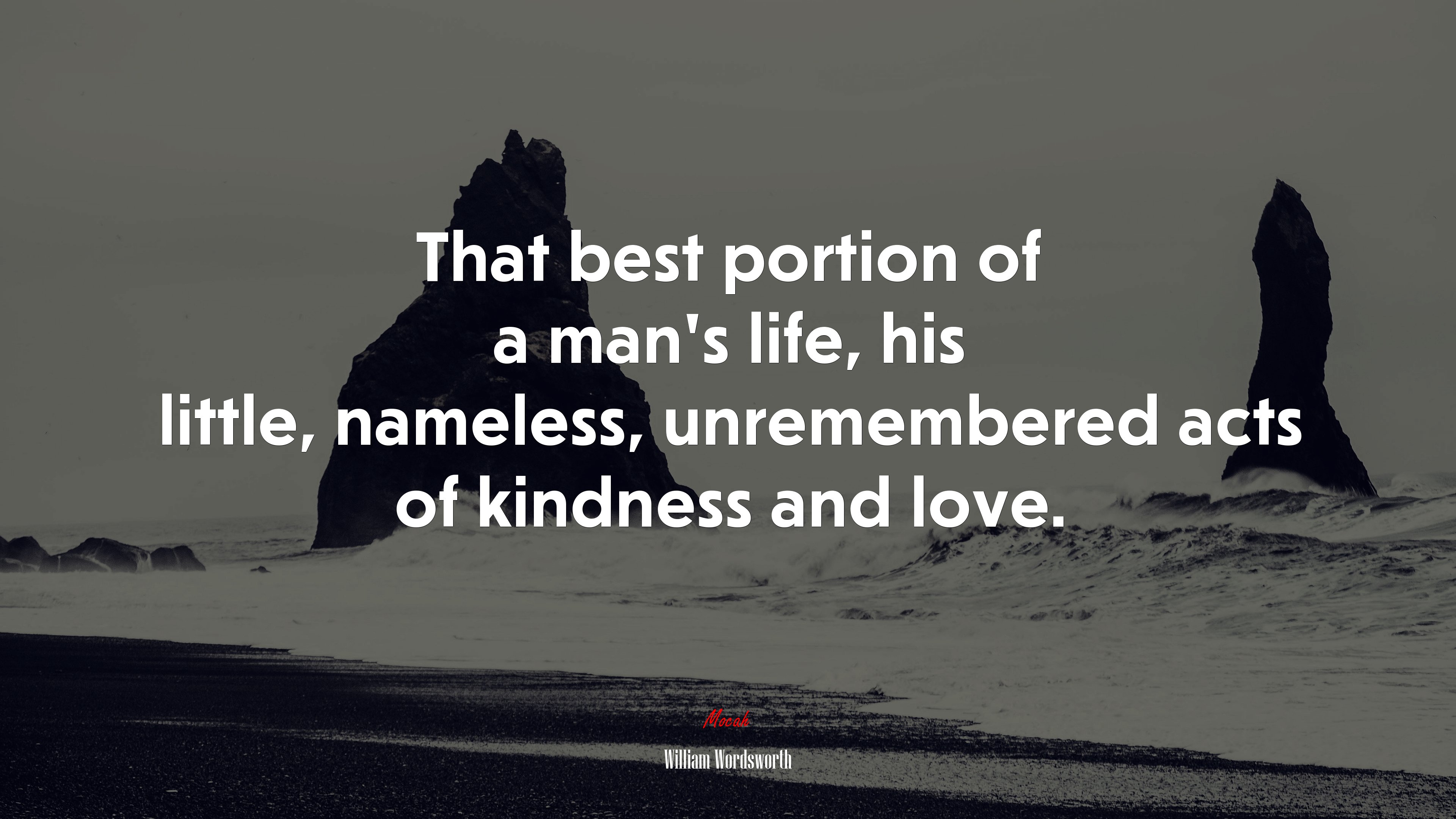 That best portion of a man’s life, his little, nameless, unremembered acts of kindness and love. | William Wordsworth quote HD Wallpaper