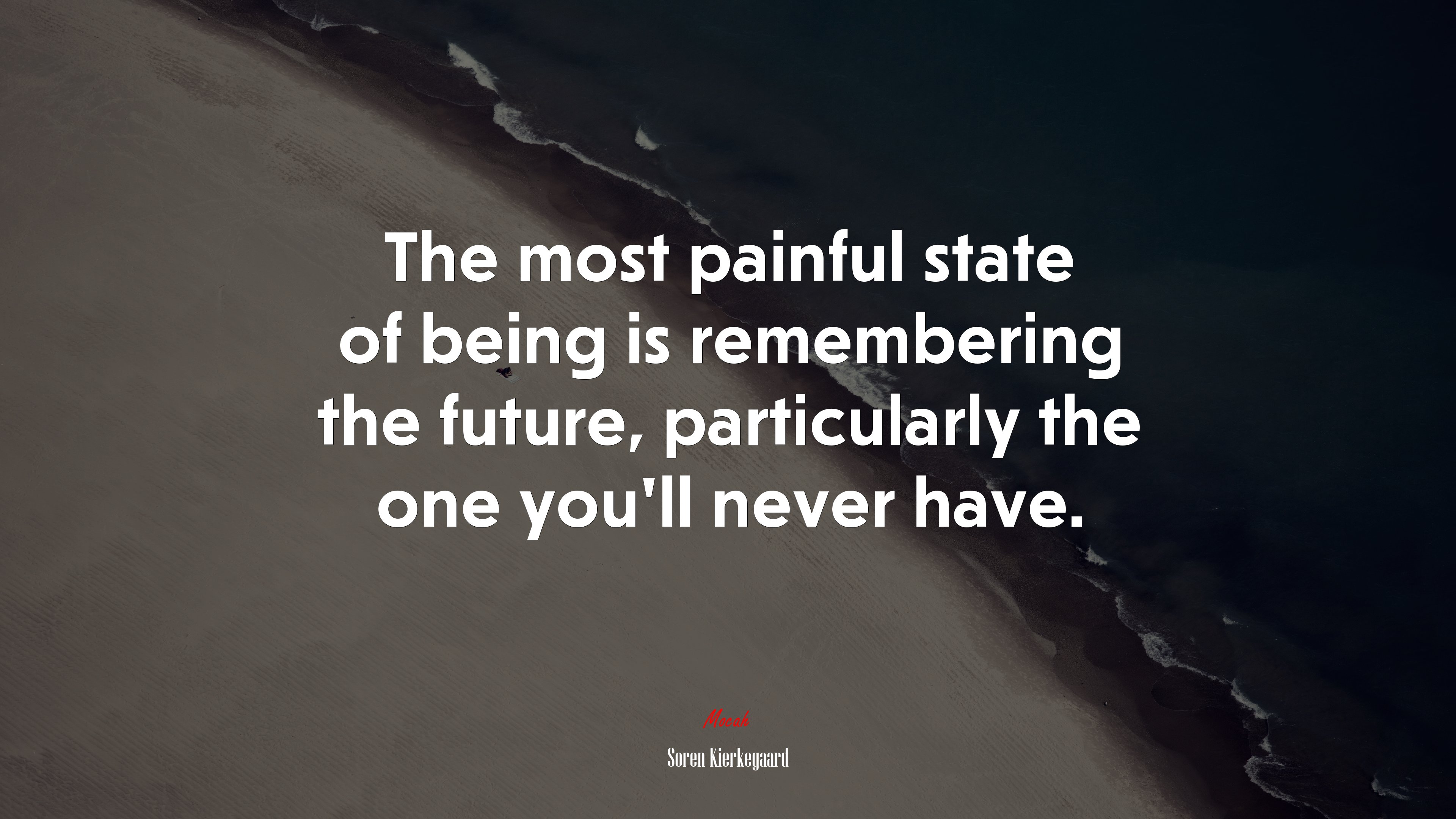 The most painful state of being is remembering the future, particularly the one you’ll never have. | Soren Kierkegaard quote HD Wallpaper