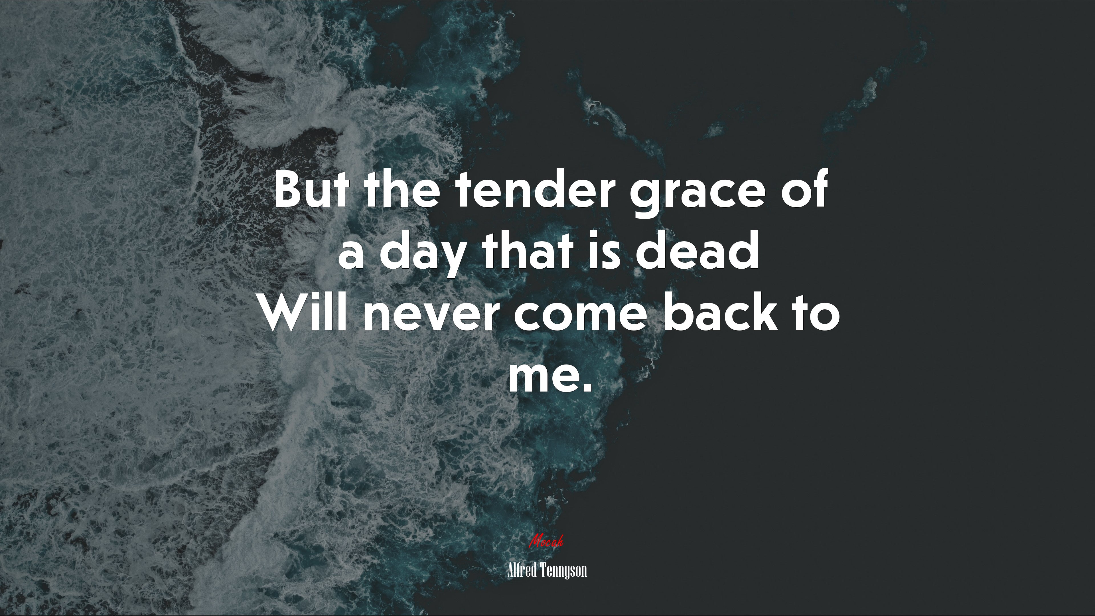 But the tender grace of a day that is dead Will never come back to me. | Alfred Tennyson quote HD Wallpaper