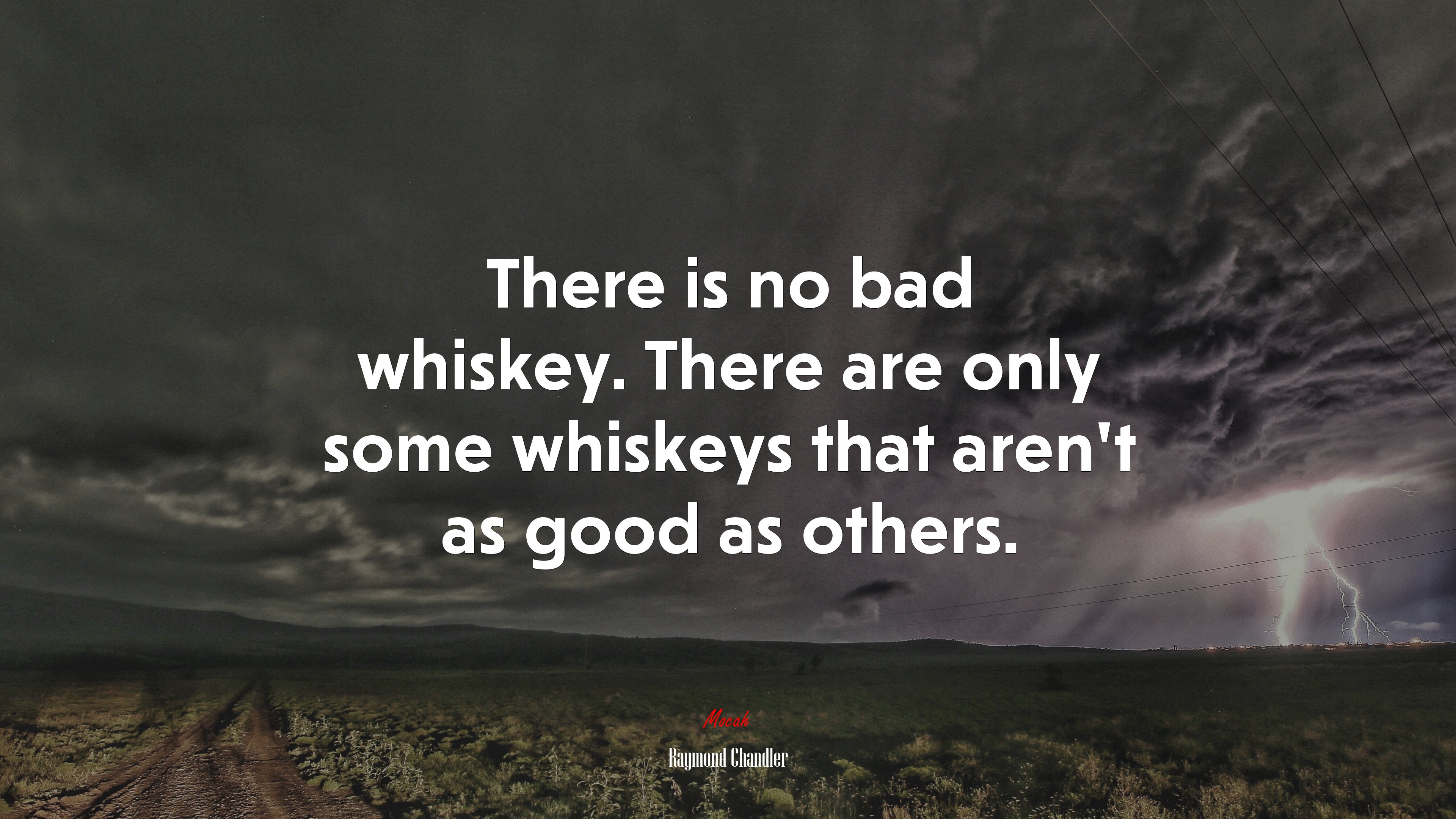There is no bad whiskey. There are only some whiskeys that aren’t as good as others. | Raymond Chandler quote HD Wallpaper