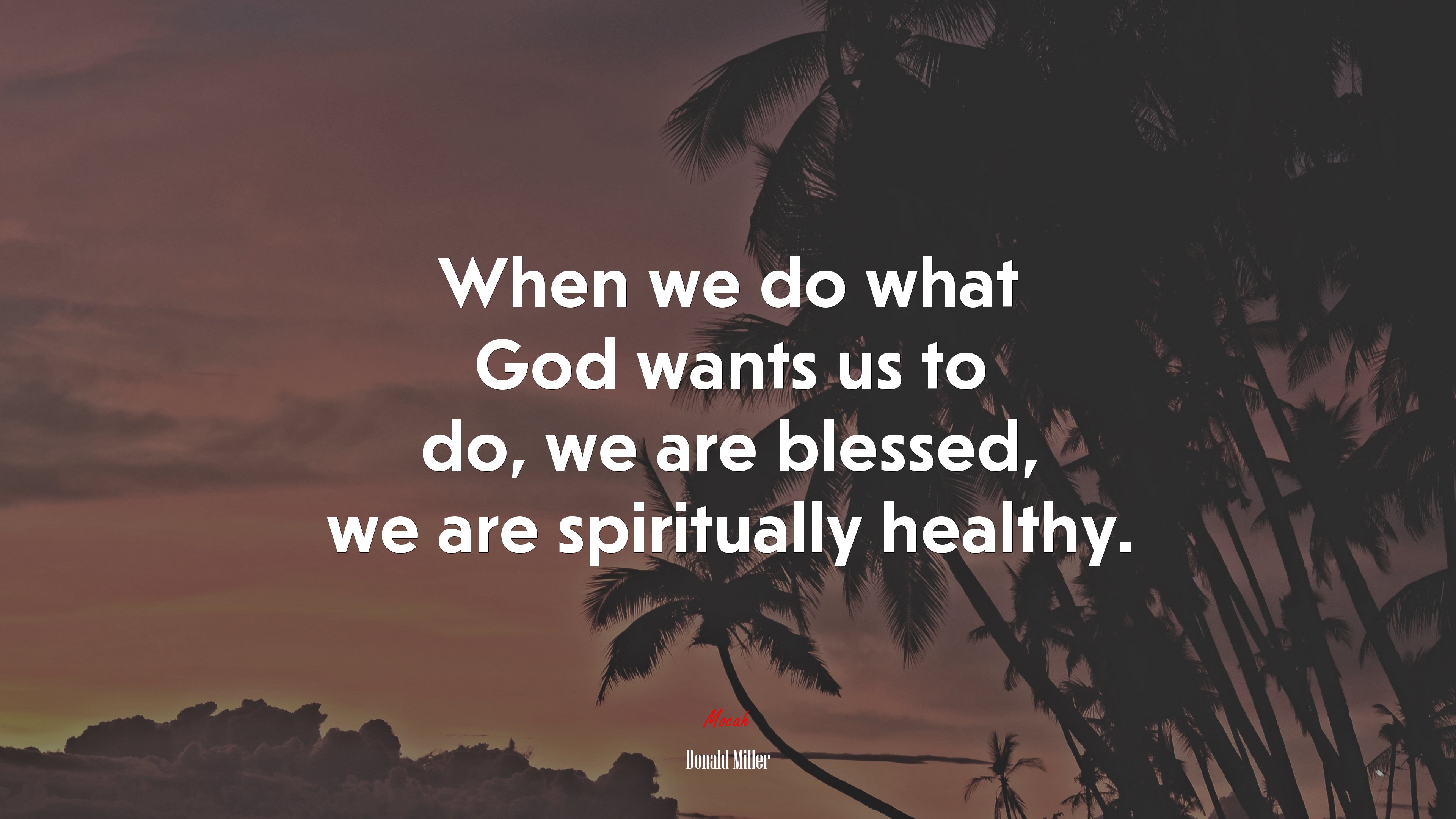 When we do what God wants us to do, we are blessed, we are spiritually healthy. | Donald Miller quote HD Wallpaper