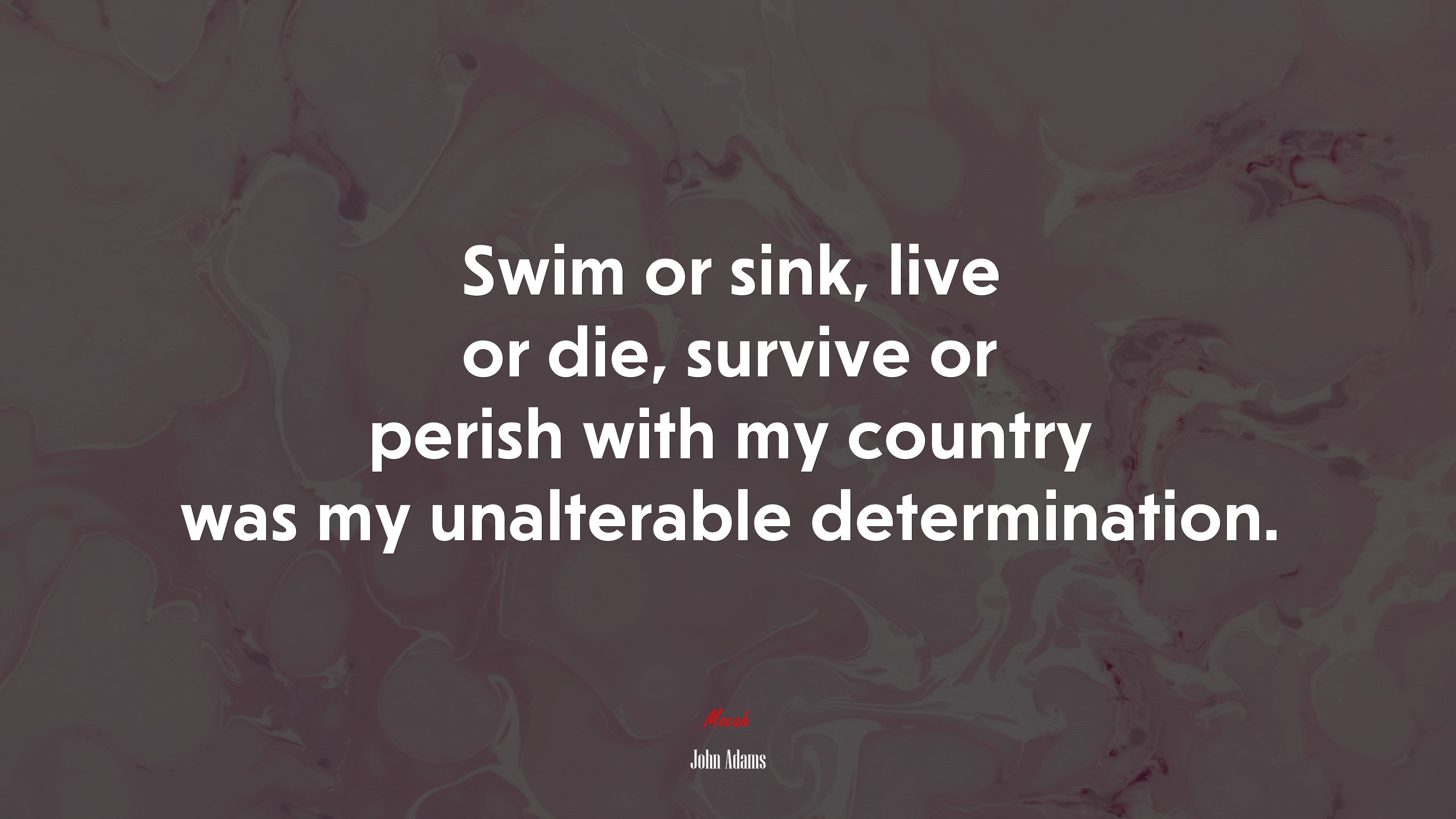 Swim or sink, live or die, survive or perish with my country was my unalterable determination. | John Adams quote HD Wallpaper