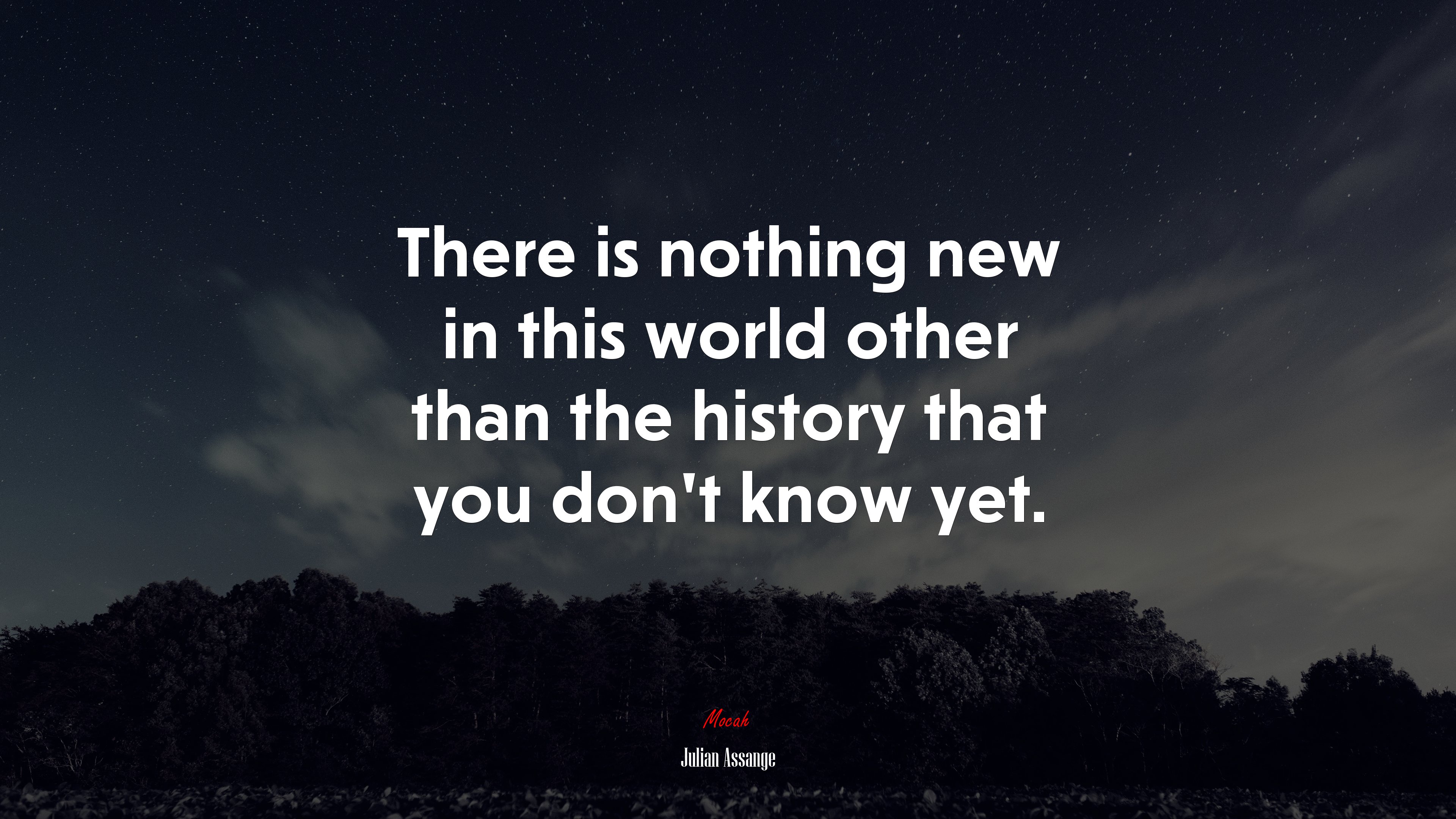 There is nothing new in this world other than the history that you don’t know yet. | Julian Assange quote HD Wallpaper