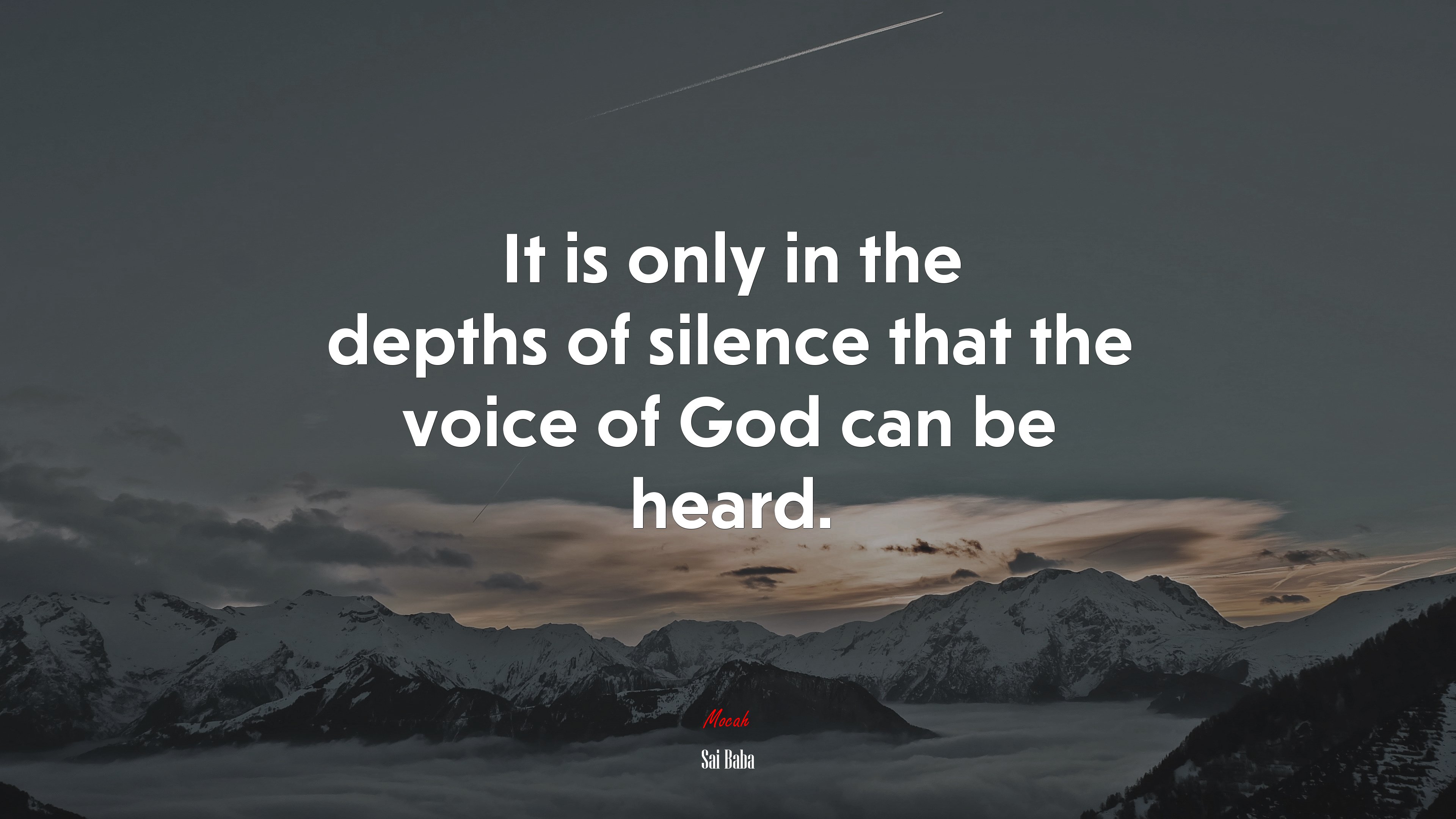 It is only in the depths of silence that the voice of God can be heard. | Sai Baba quote HD Wallpaper