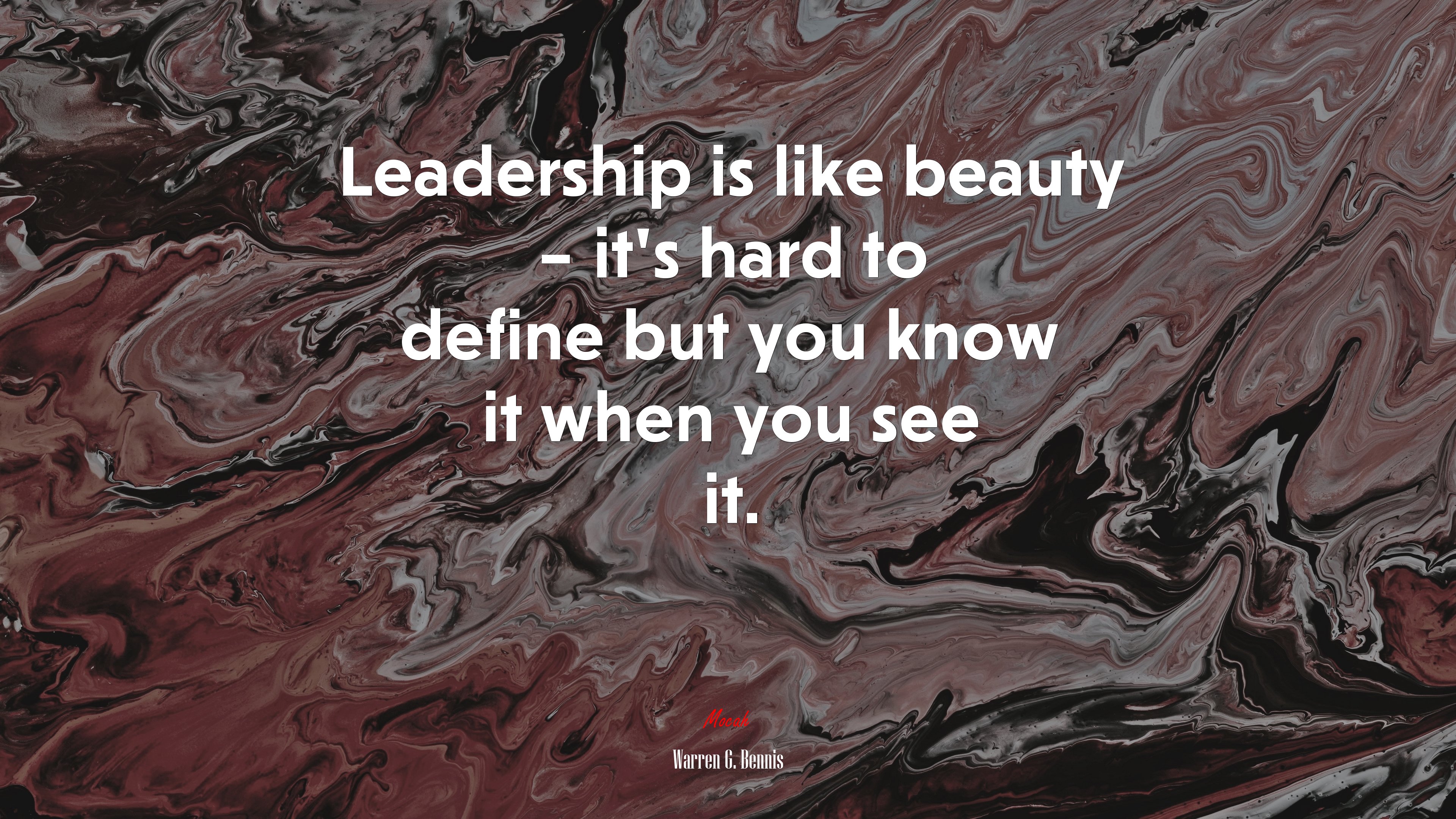 Leadership is like beauty – it’s hard to define but you know it when you see it. | Warren G. Bennis quote HD Wallpaper