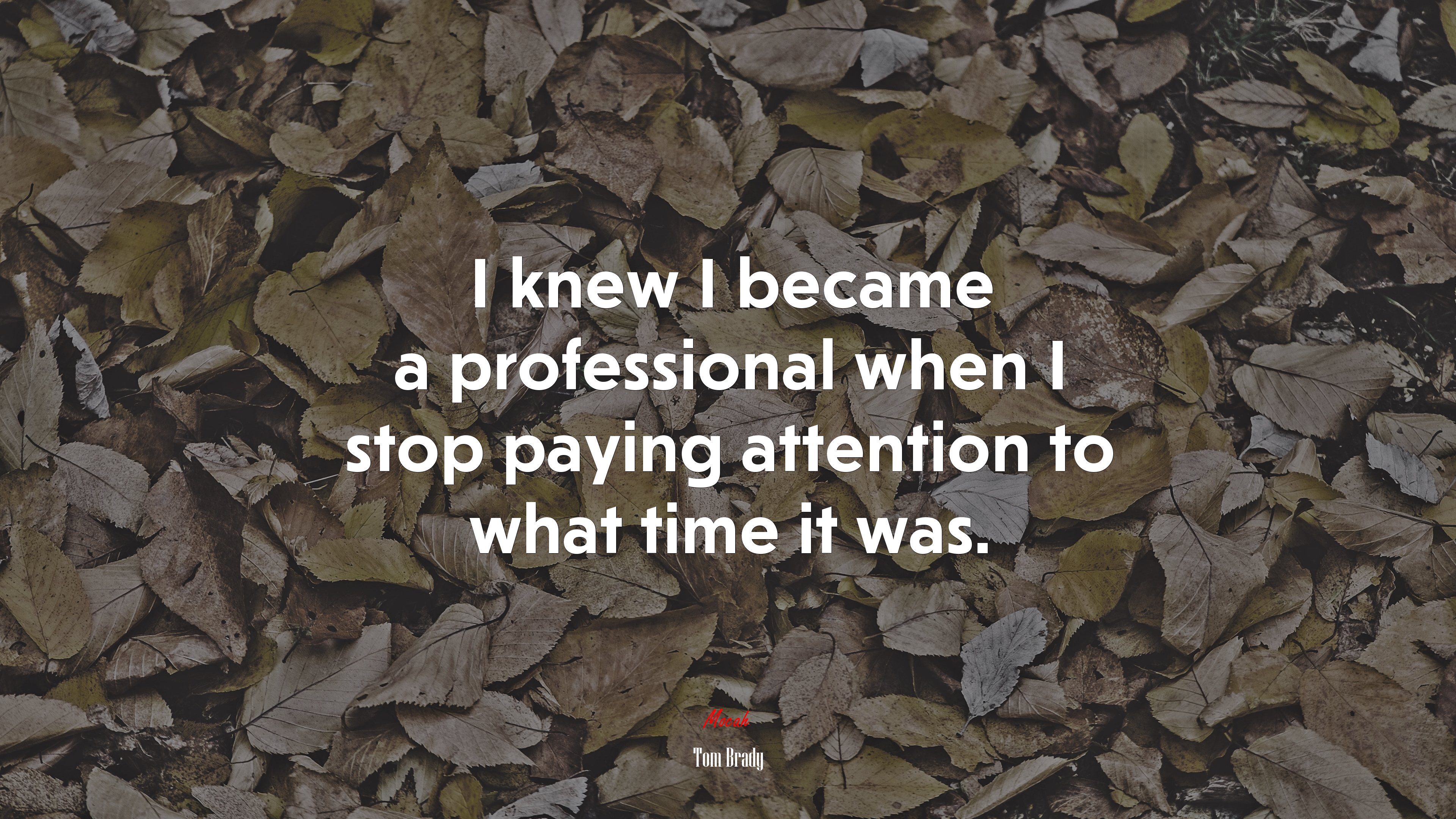I knew I became a professional when I stop paying attention to what time it was. | Tom Brady quote HD Wallpaper
