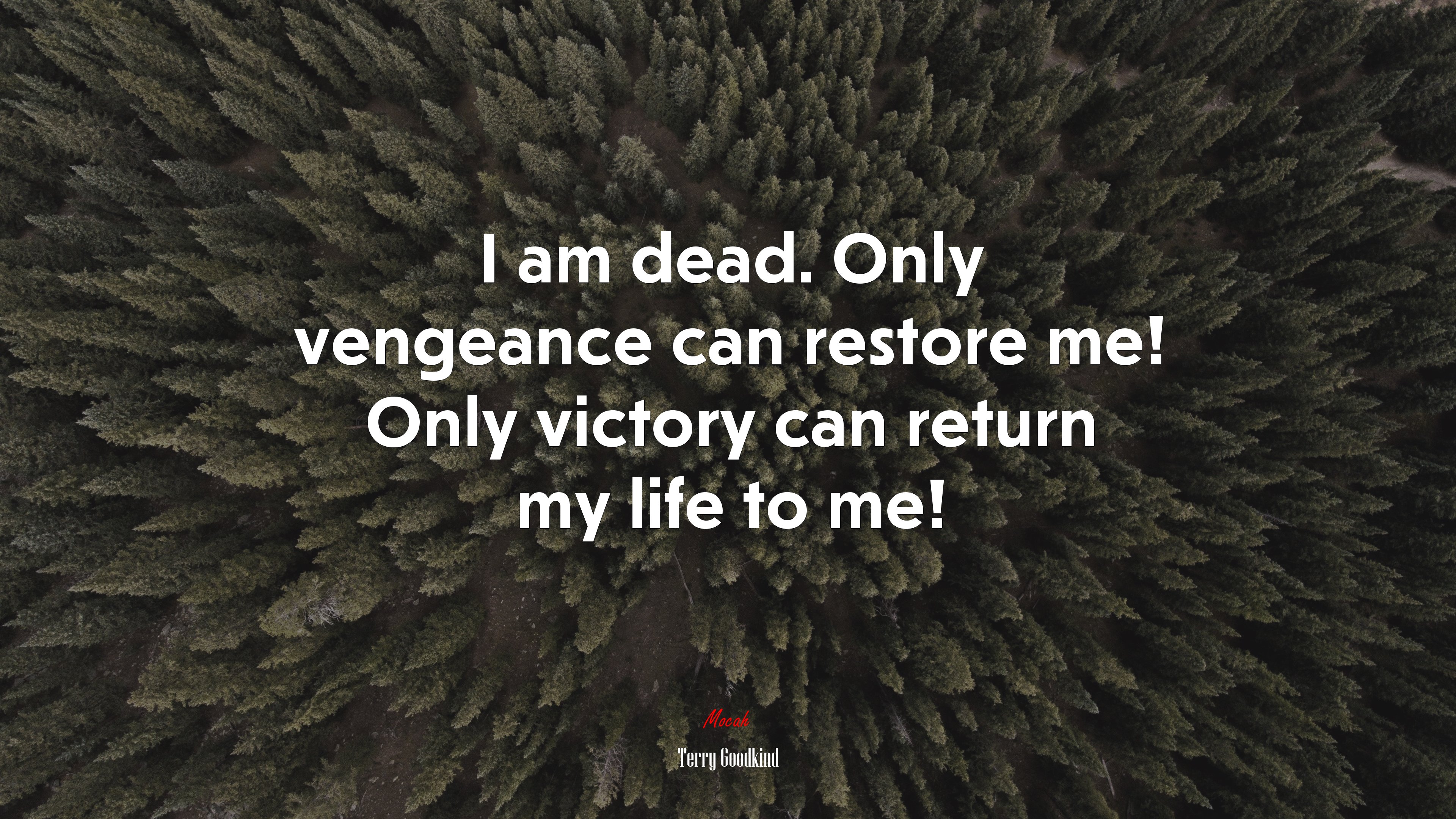 I am dead. Only vengeance can restore me! Only victory can return my life to me! | Terry Goodkind quote HD Wallpaper