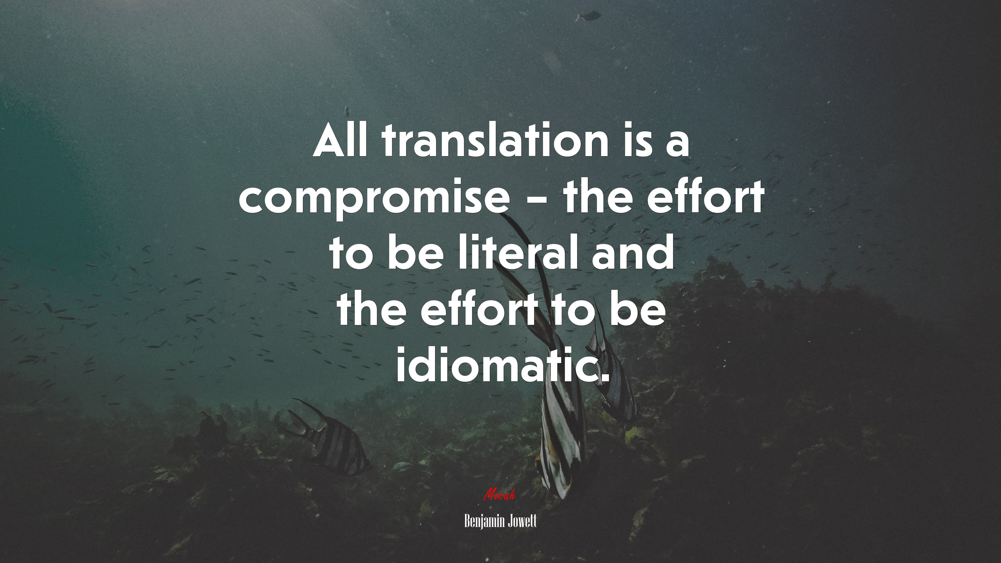 All translation is a compromise – the effort to be literal and the effort to be idiomatic. | Benjamin Jowett quote HD Wallpaper