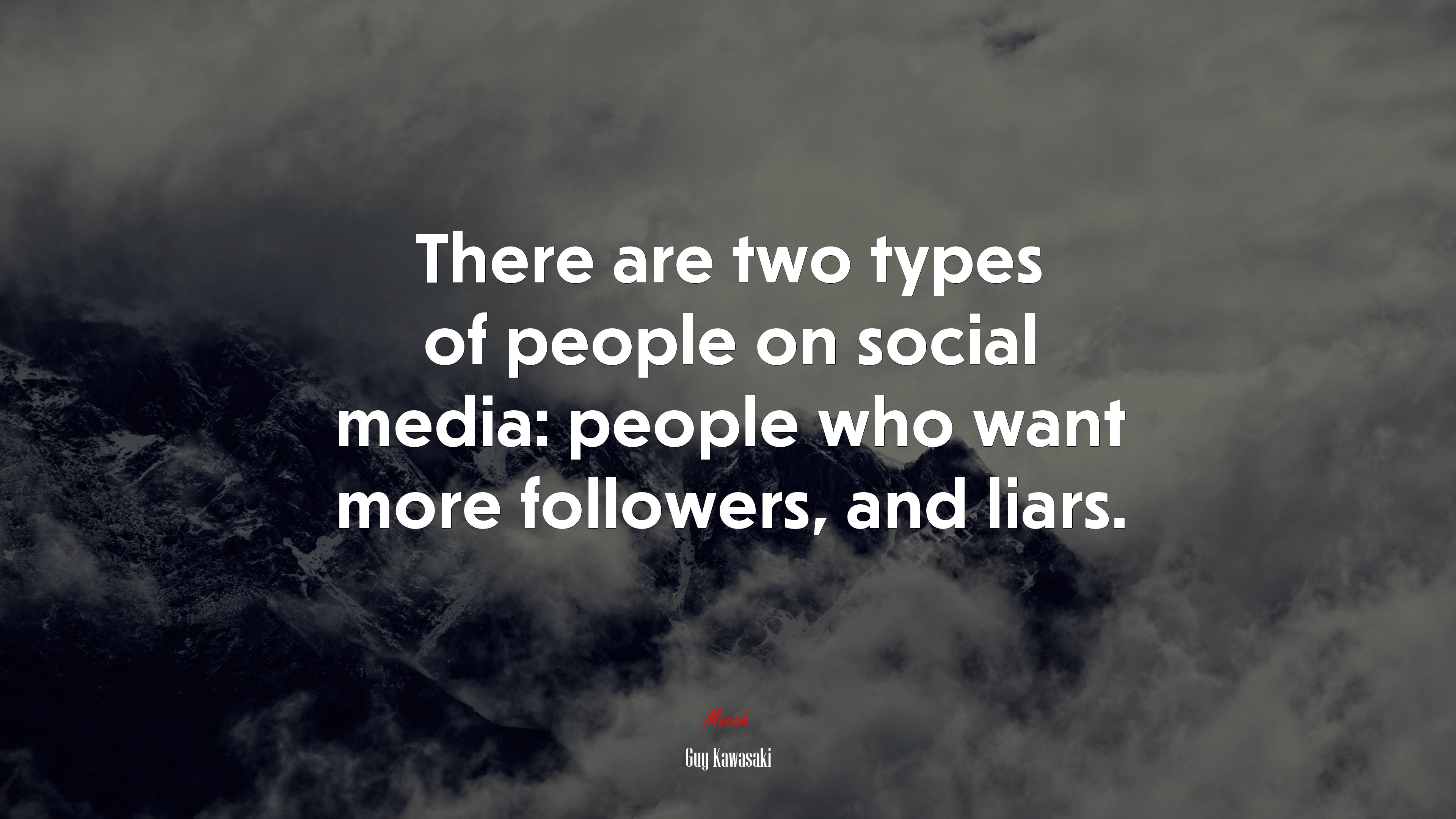 There are two types of people on social media: people who want more followers, and liars. | Guy Kawasaki quote HD Wallpaper