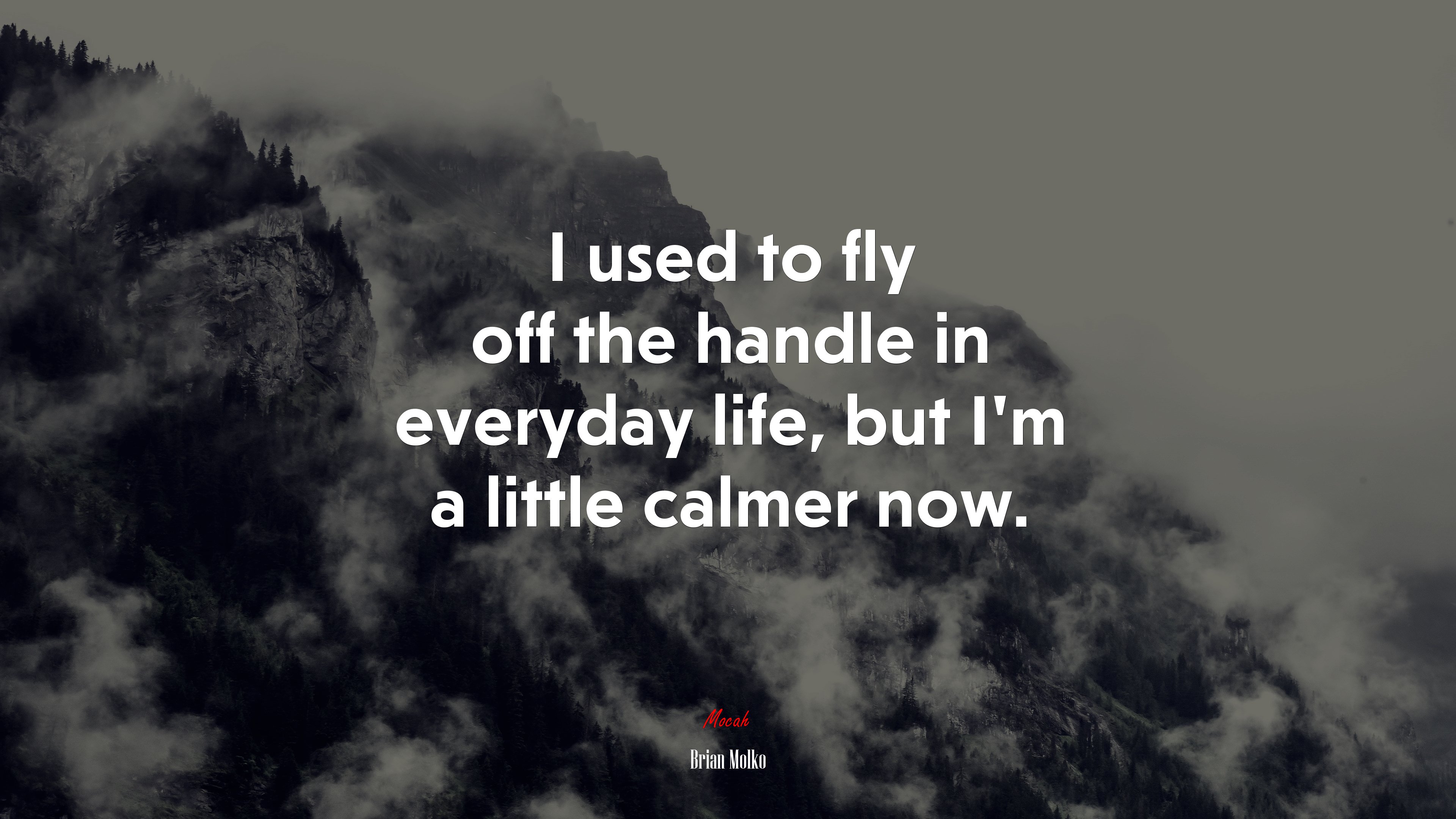 I used to fly off the handle in everyday life, but I’m a little calmer now. | Brian Molko quote HD Wallpaper