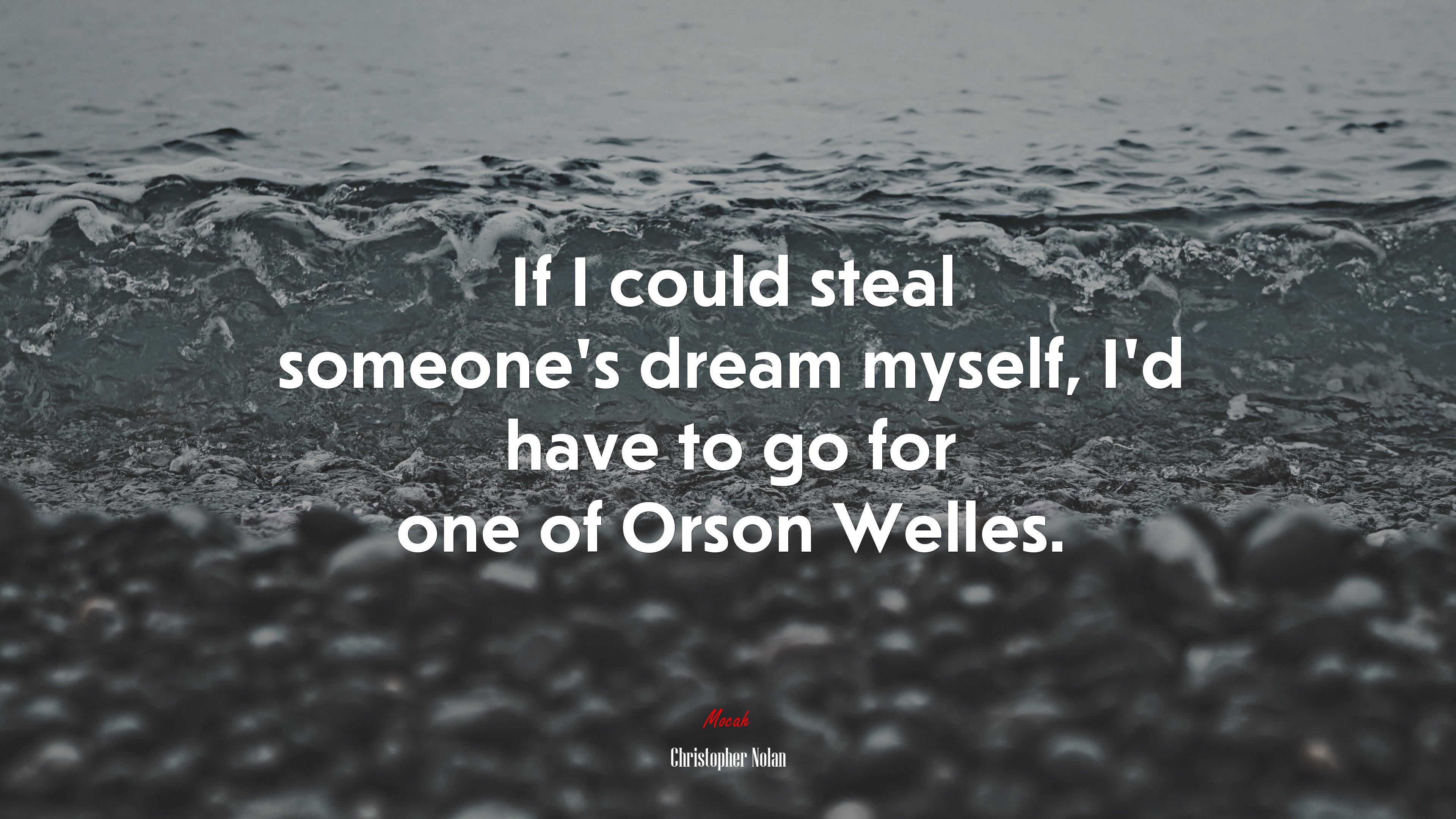 If I could steal someone’s dream myself, I’d have to go for one of Orson Welles. | Christopher Nolan quote HD Wallpaper