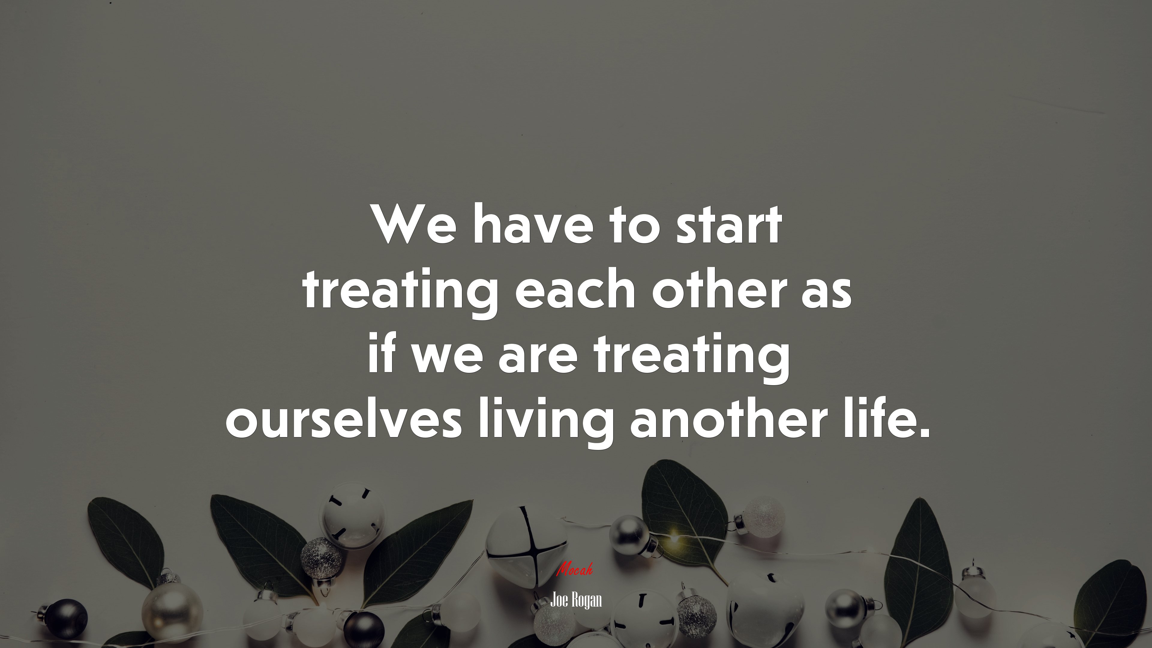 We have to start treating each other as if we are treating ourselves living another life. | Joe Rogan quote HD Wallpaper