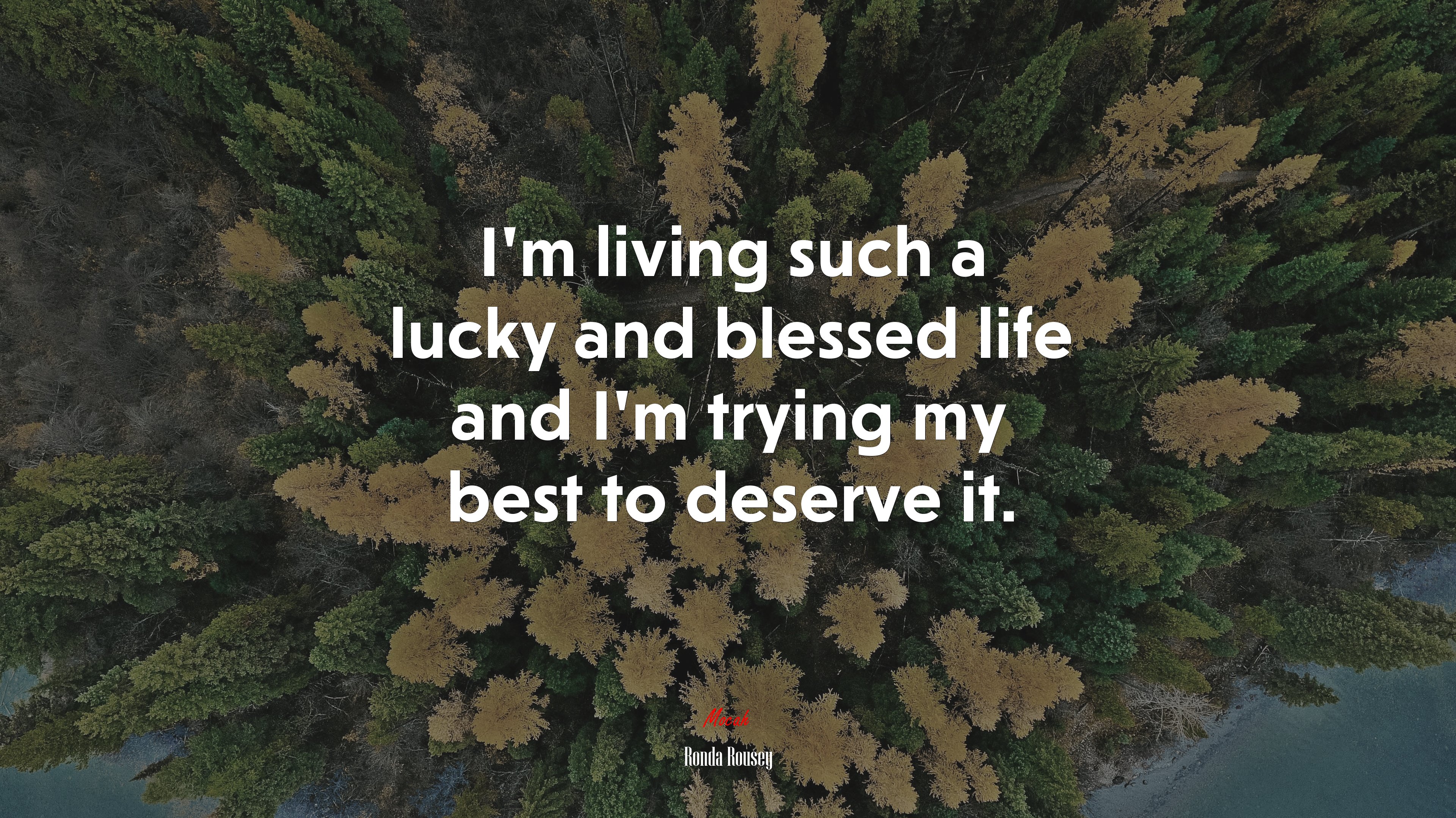 I’m living such a lucky and blessed life and I’m trying my best to deserve it. | Ronda Rousey quote HD Wallpaper