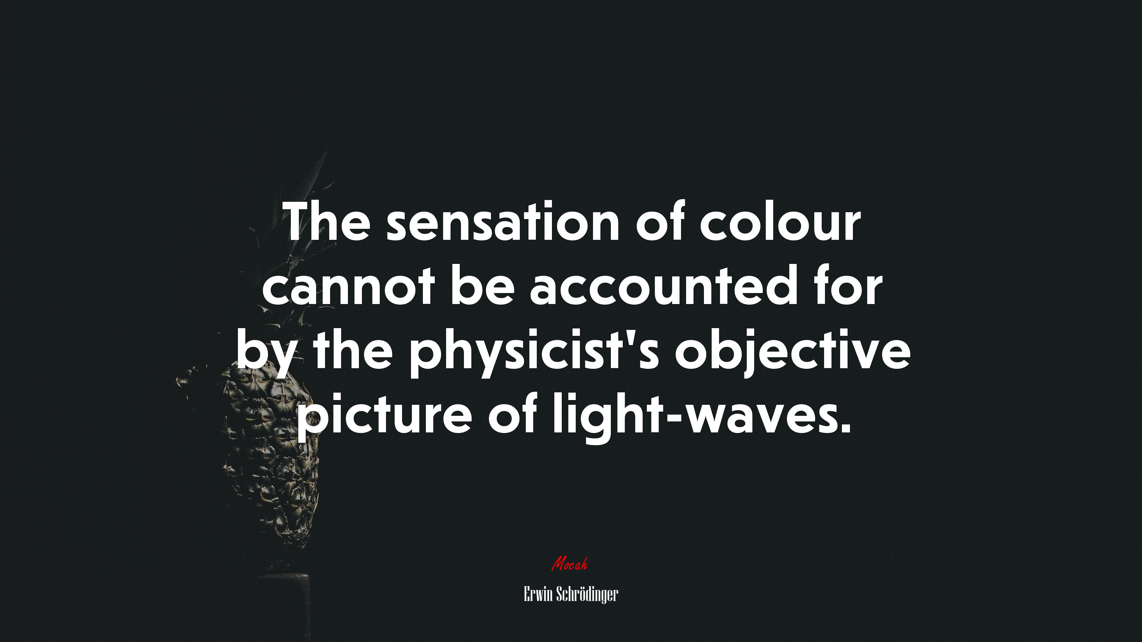 The sensation of colour cannot be accounted for by the physicist’s objective picture of light-waves. | Erwin Schrödinger quote HD Wallpaper
