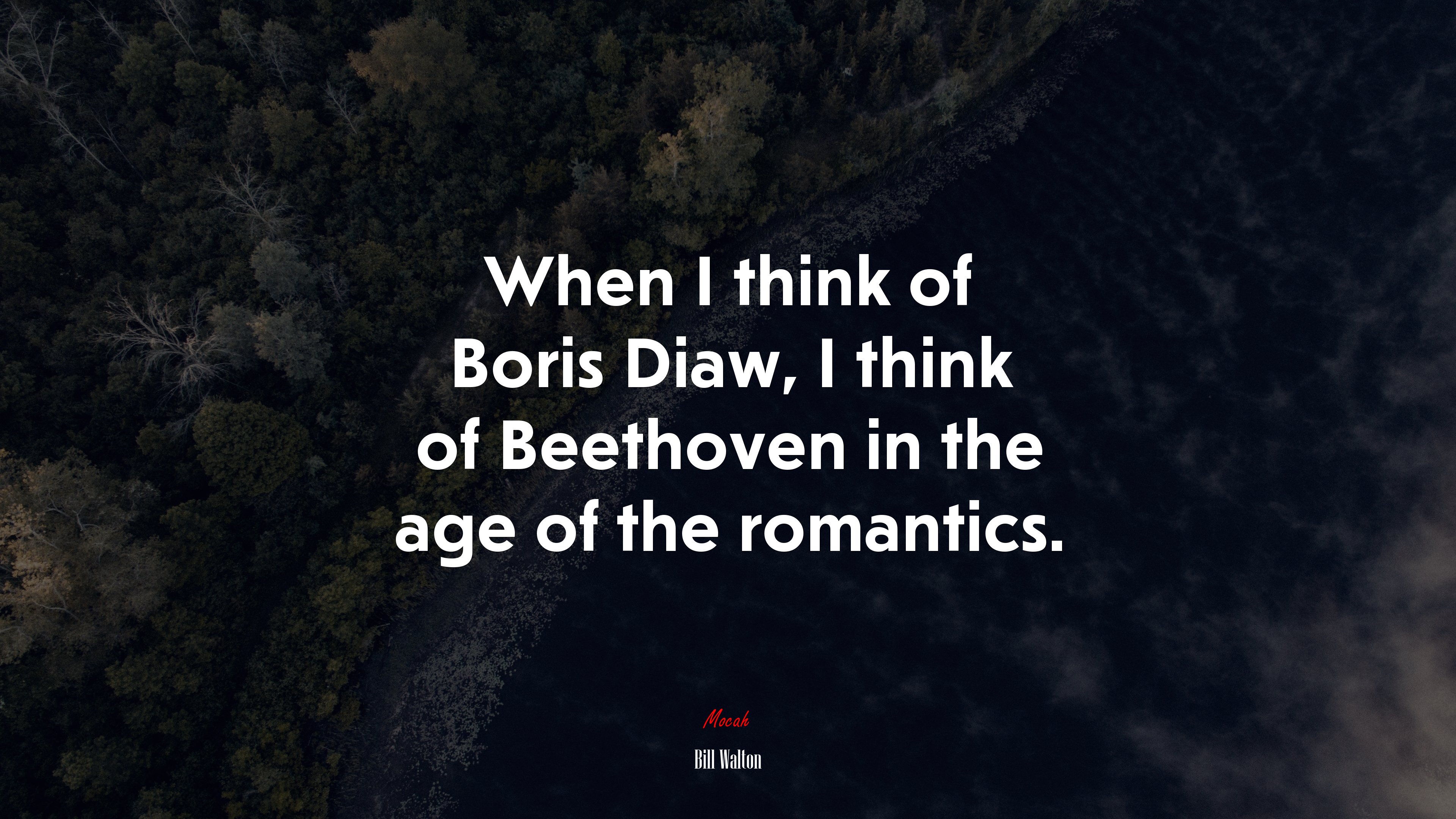 When I think of Boris Diaw, I think of Beethoven in the age of the romantics. | Bill Walton quote HD Wallpaper