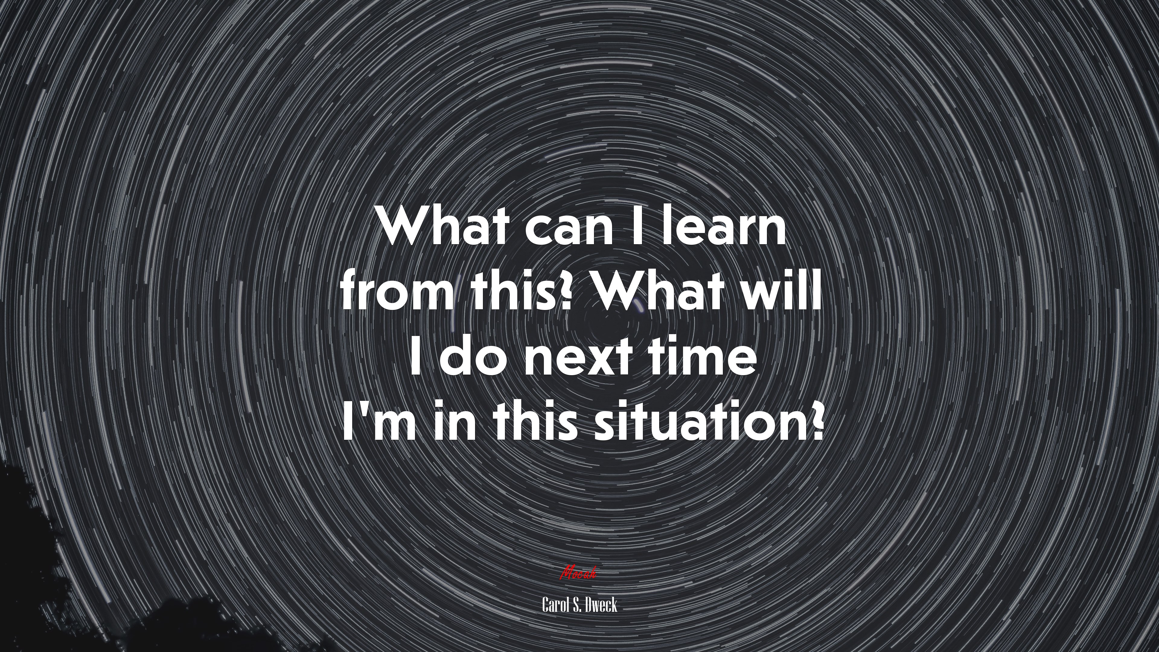 What can I learn from this? What will I do next time I’m in this situation? | Carol S. Dweck quote HD Wallpaper