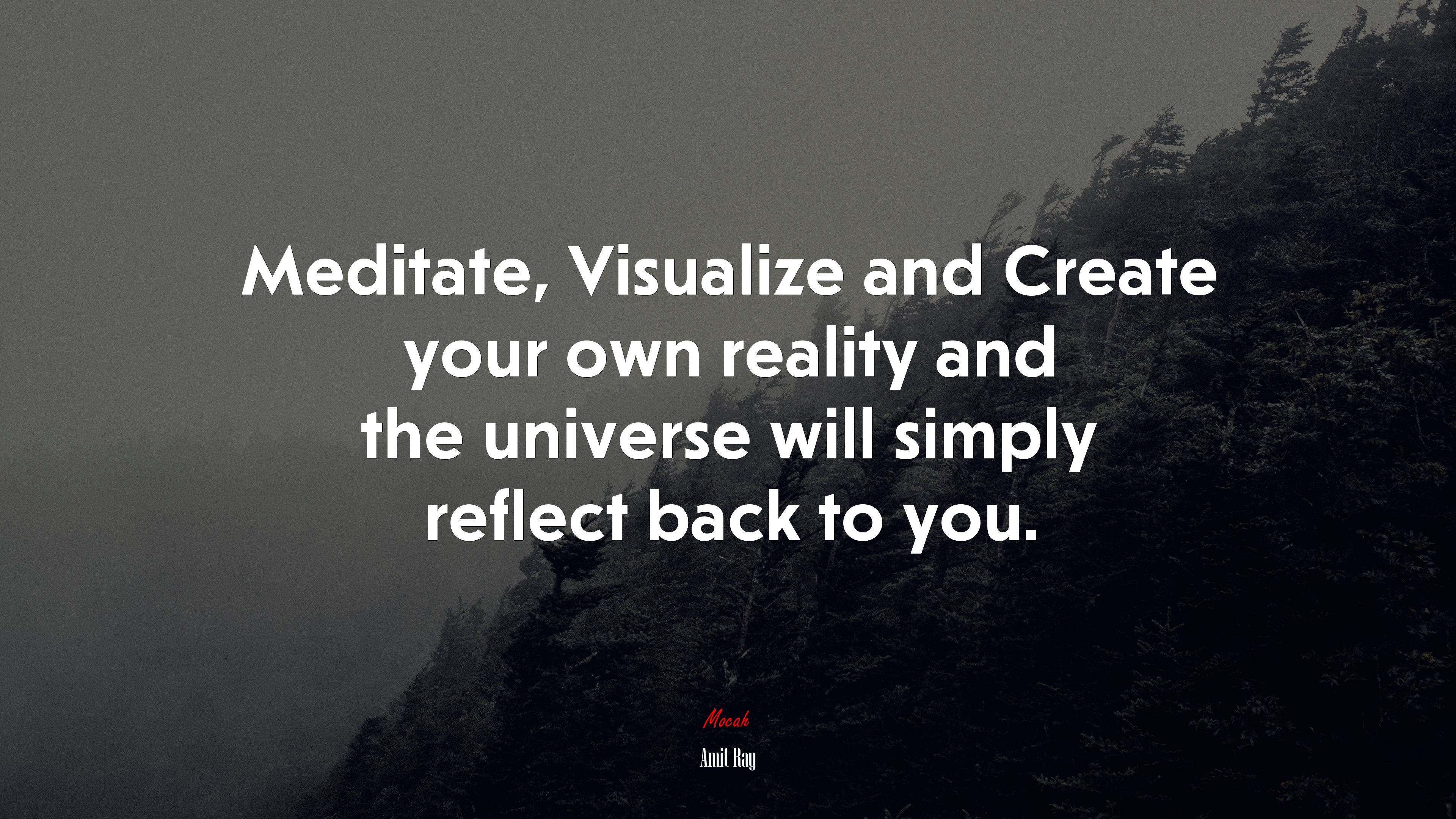 Meditate, Visualize and Create your own reality and the universe will simply reflect back to you. | Amit Ray quote HD Wallpaper