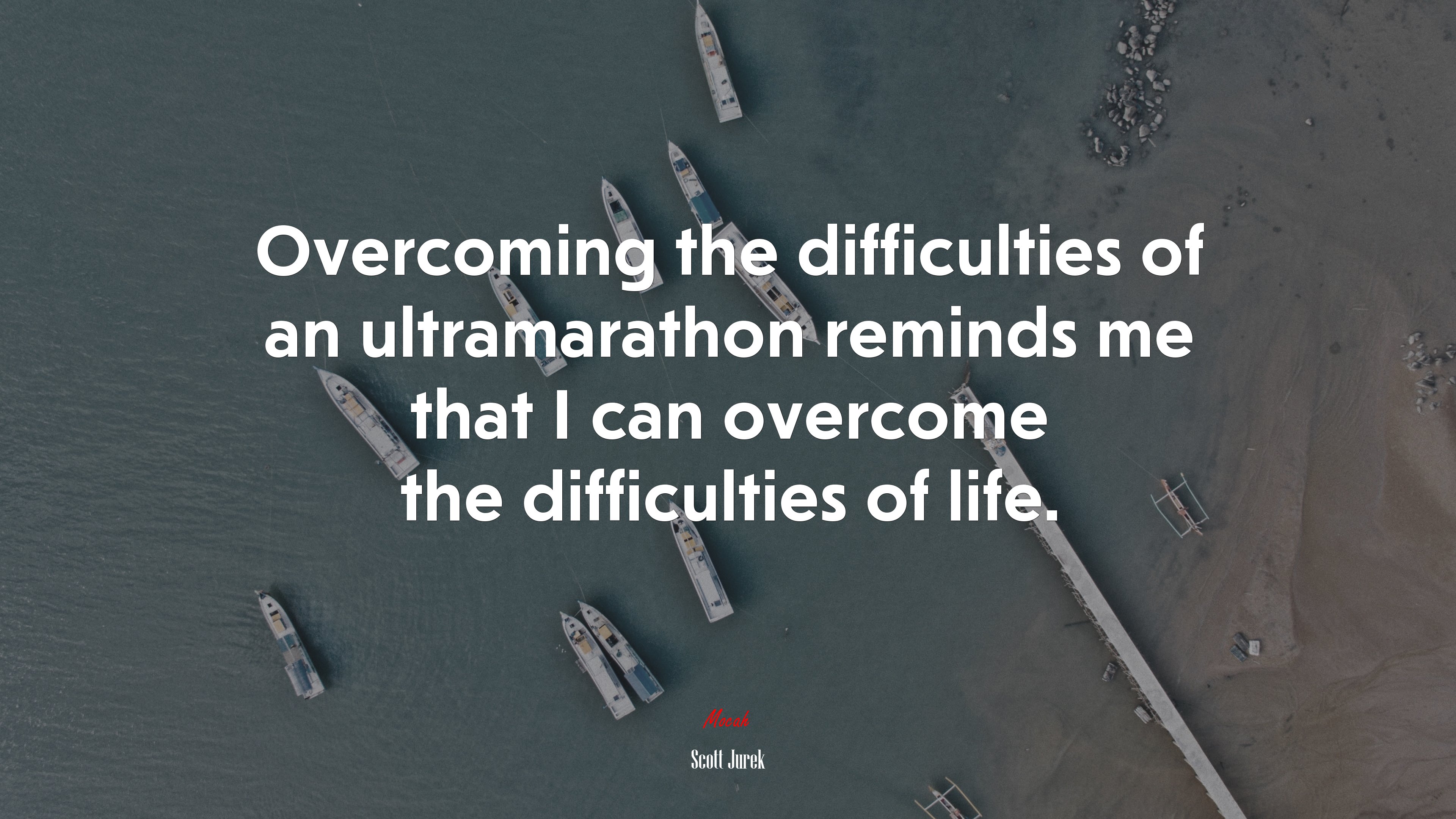 Overcoming the difficulties of an ultramarathon reminds me that I can overcome the difficulties of life. | Scott Jurek quote HD Wallpaper