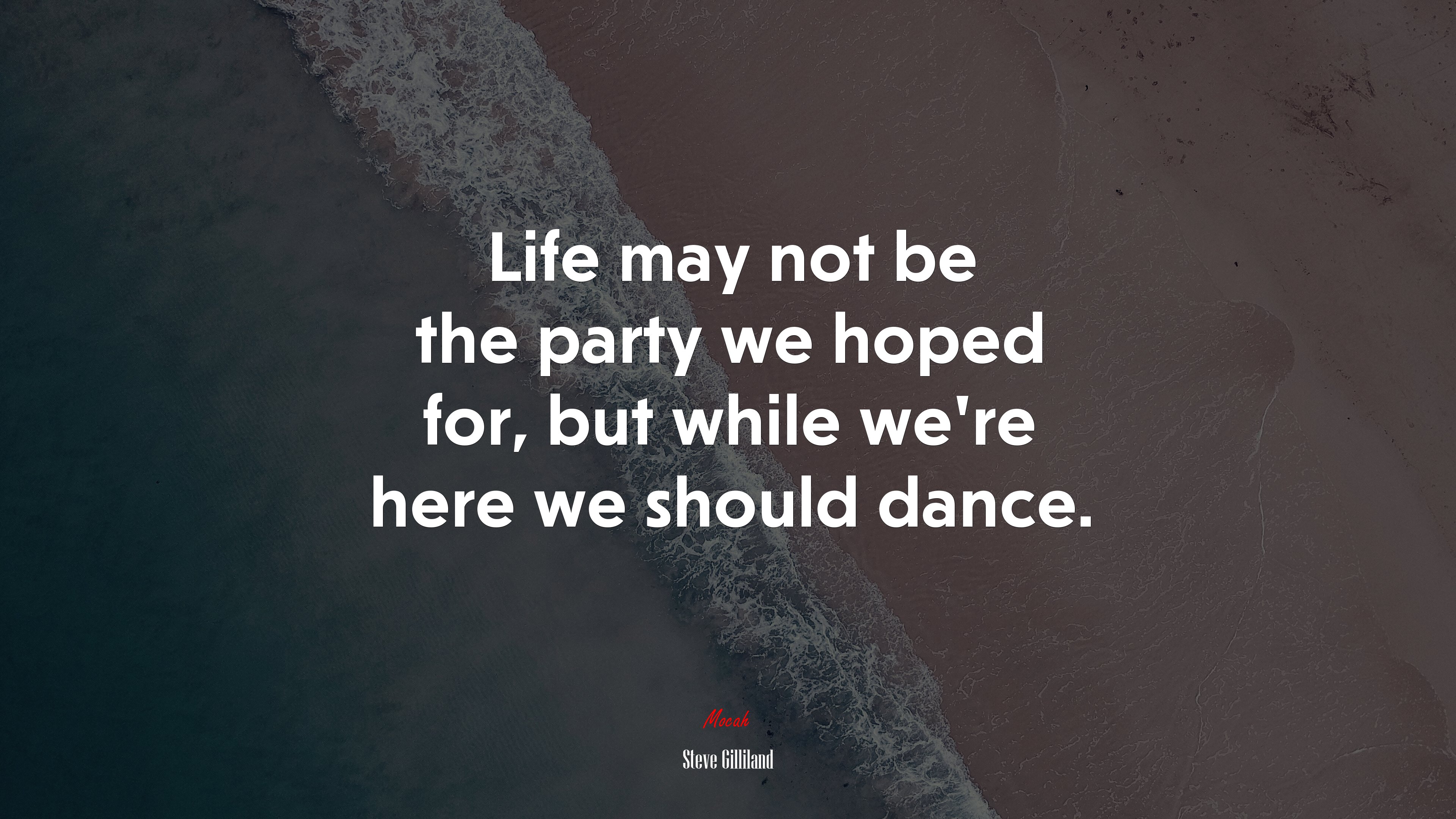 Life may not be the party we hoped for, but while we’re here we should dance. | Steve Gilliland quote HD Wallpaper