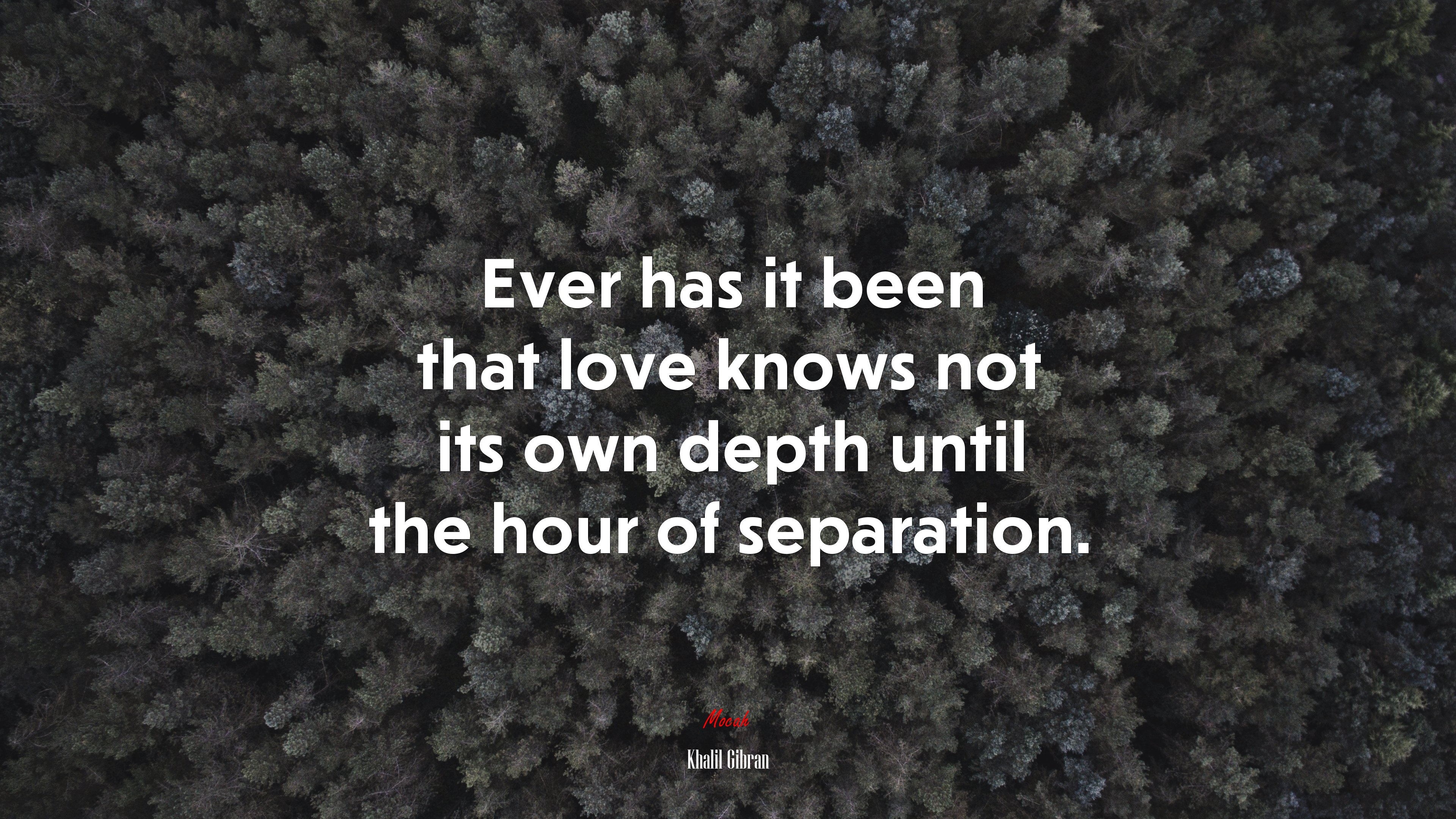 Ever has it been that love knows not its own depth until the hour of separation. | Khalil Gibran quote HD Wallpaper
