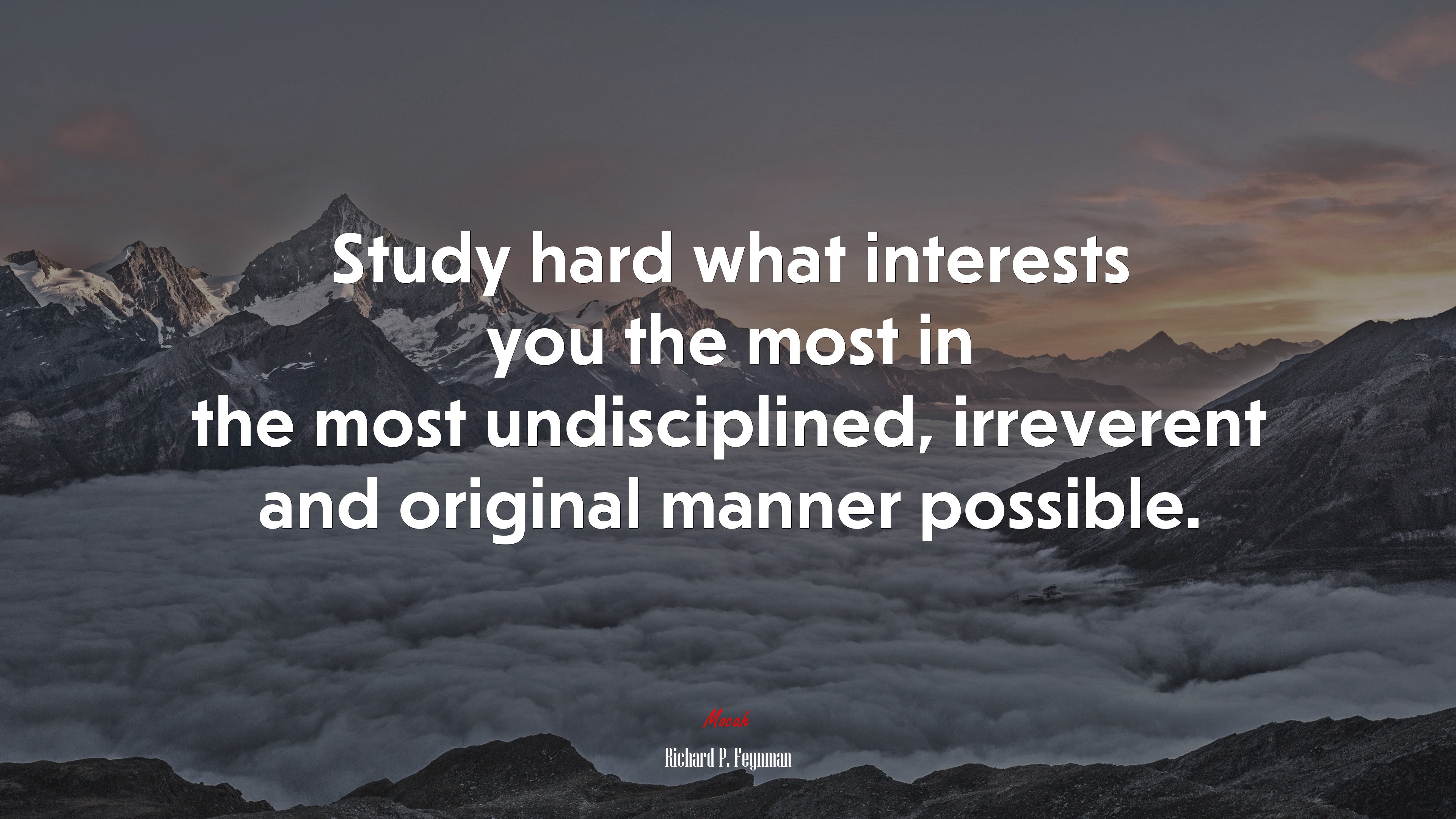 Study hard what interests you the most in the most undisciplined, irreverent and original manner possible. | Richard P. Feynman quote HD Wallpaper