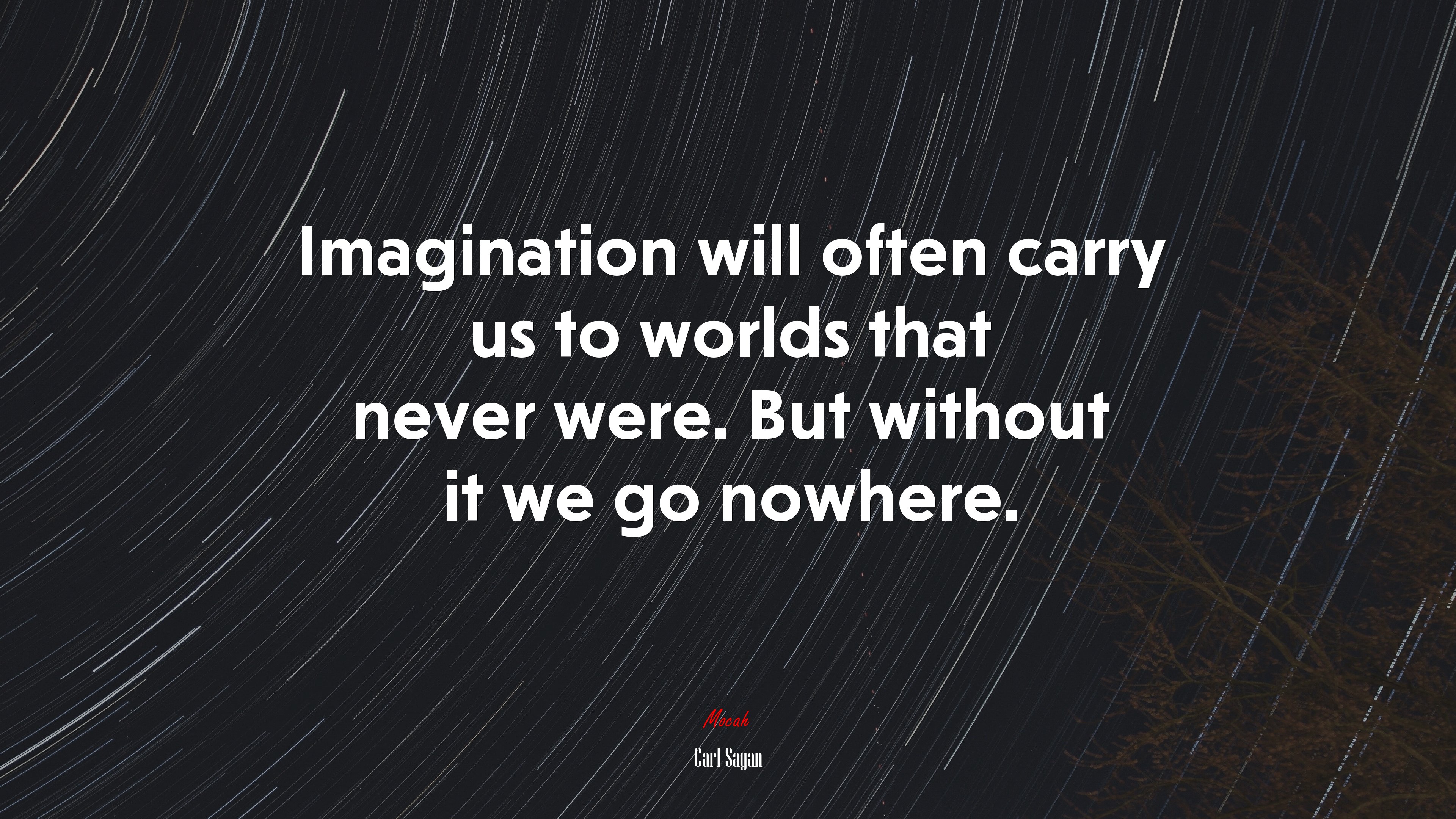 Imagination will often carry us to worlds that never were. But without it we go nowhere. | Carl Sagan quote HD Wallpaper
