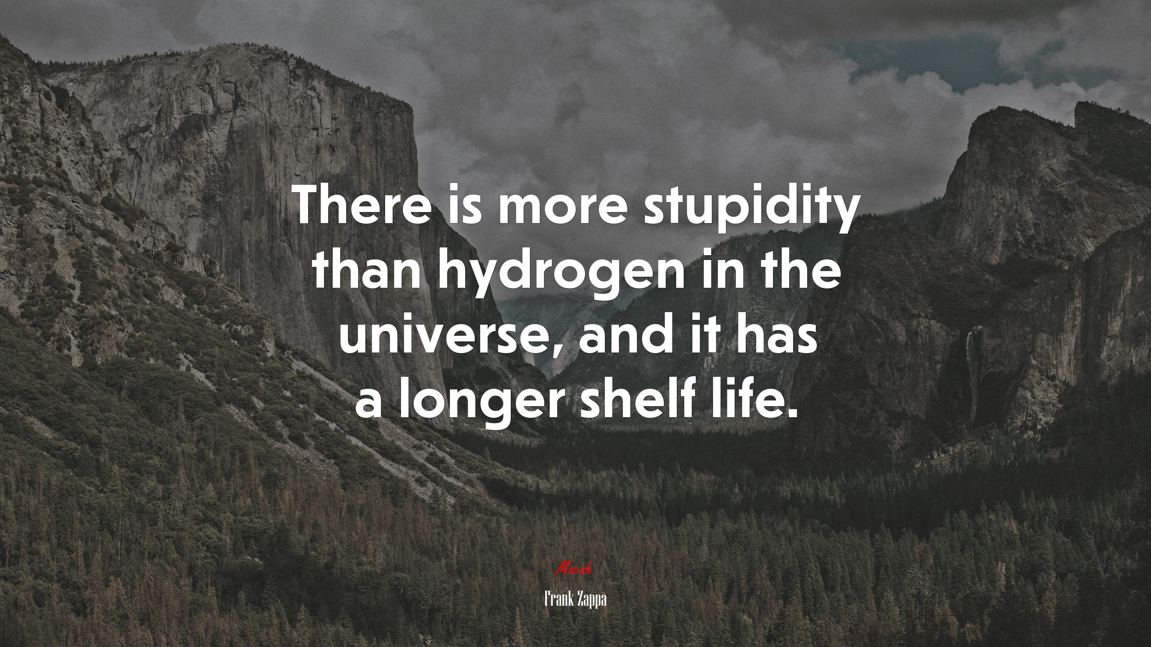 There is more stupidity than hydrogen in the universe, and it has a longer shelf life. | Frank Zappa quote HD Wallpaper