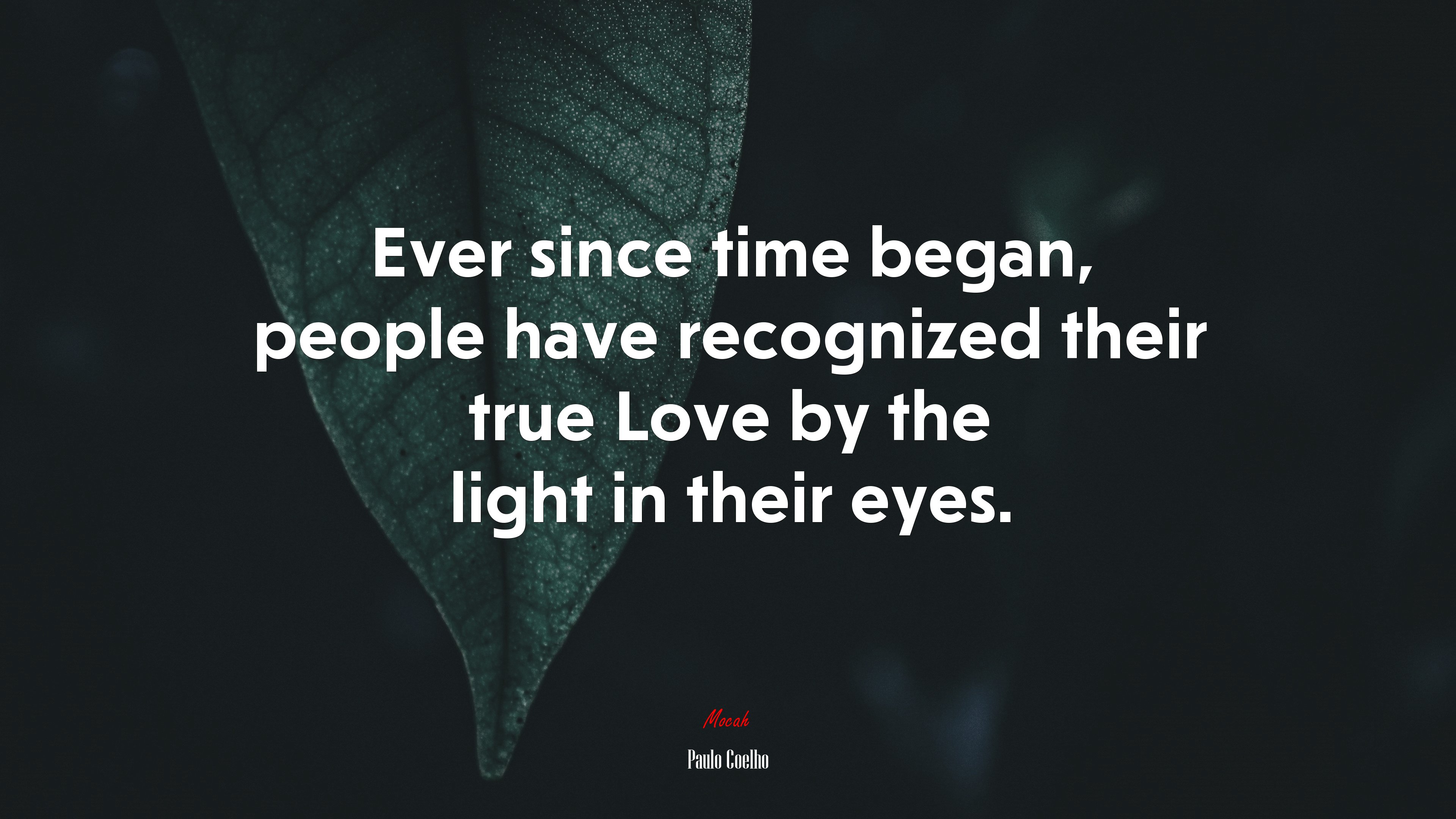 Ever since time began, people have recognized their true Love by the light in their eyes. | Paulo Coelho quote HD Wallpaper