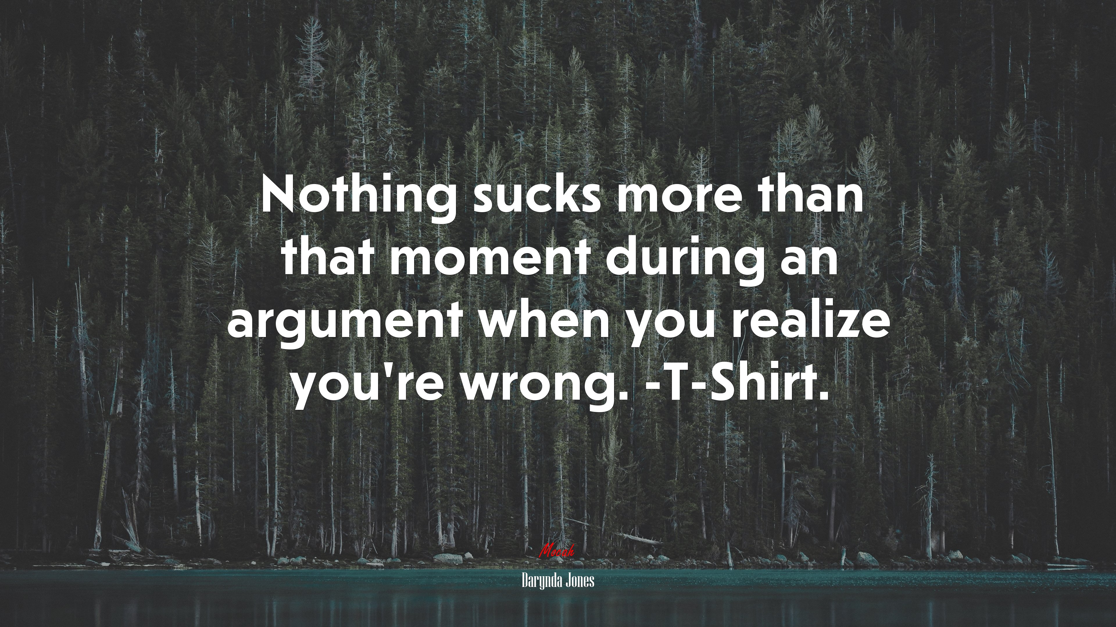 Nothing sucks more than that moment during an argument when you realize you’re wrong. -T-Shirt. | Darynda Jones quote HD Wallpaper
