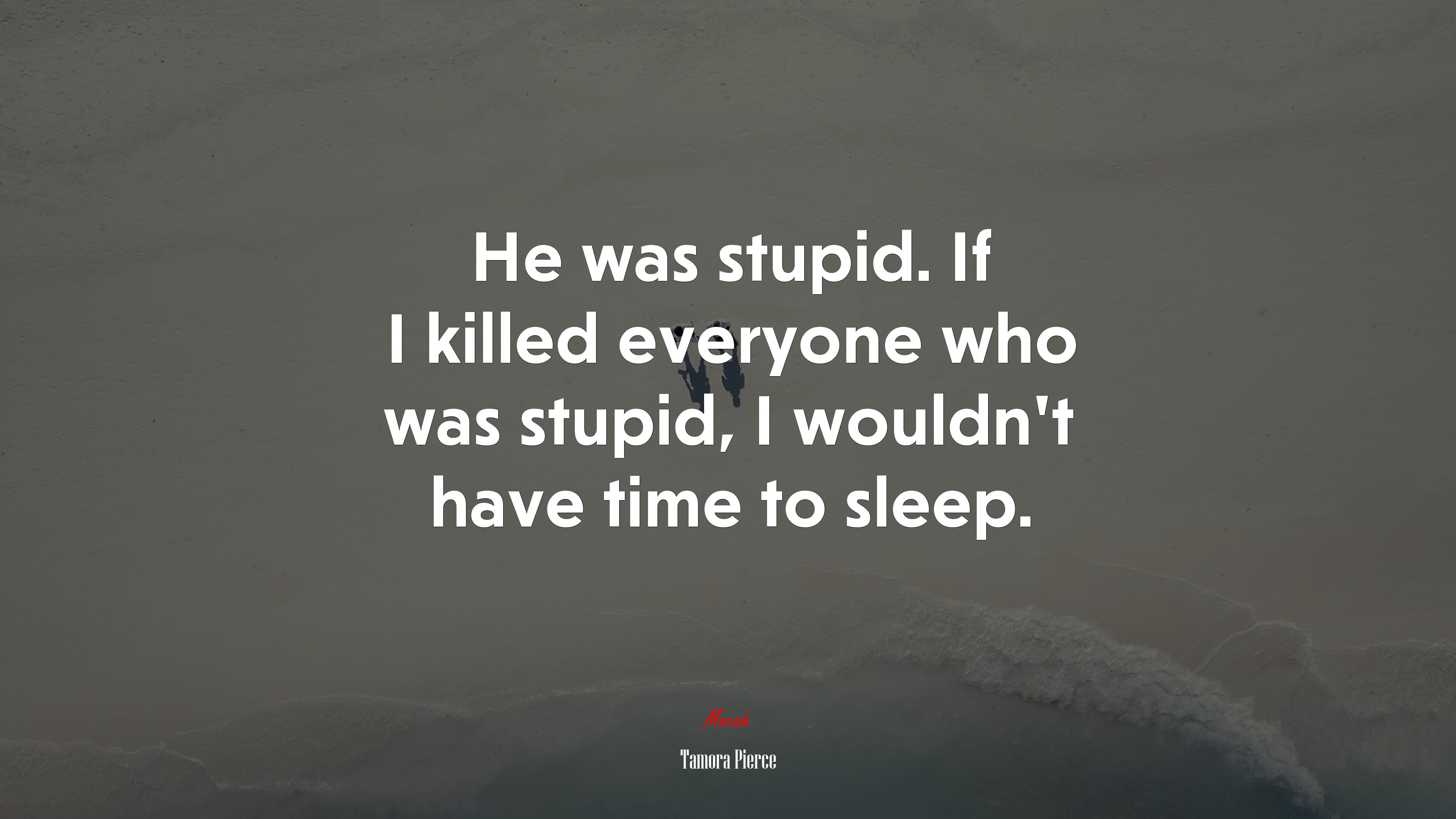 He was stupid. If I killed everyone who was stupid, I wouldn’t have time to sleep. | Tamora Pierce quote HD Wallpaper