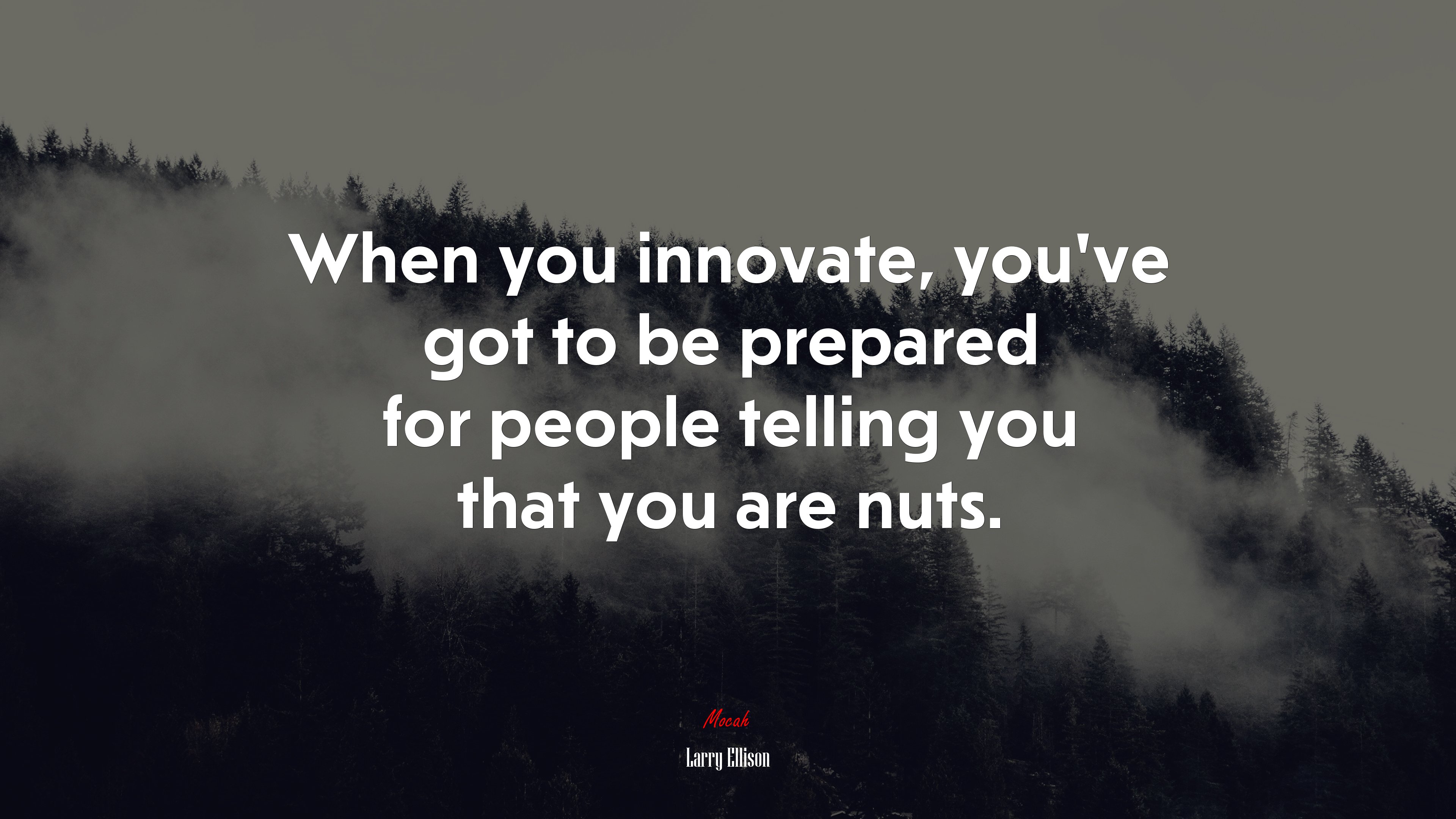 When you innovate, you’ve got to be prepared for people telling you that you are nuts. | Larry Ellison quote HD Wallpaper