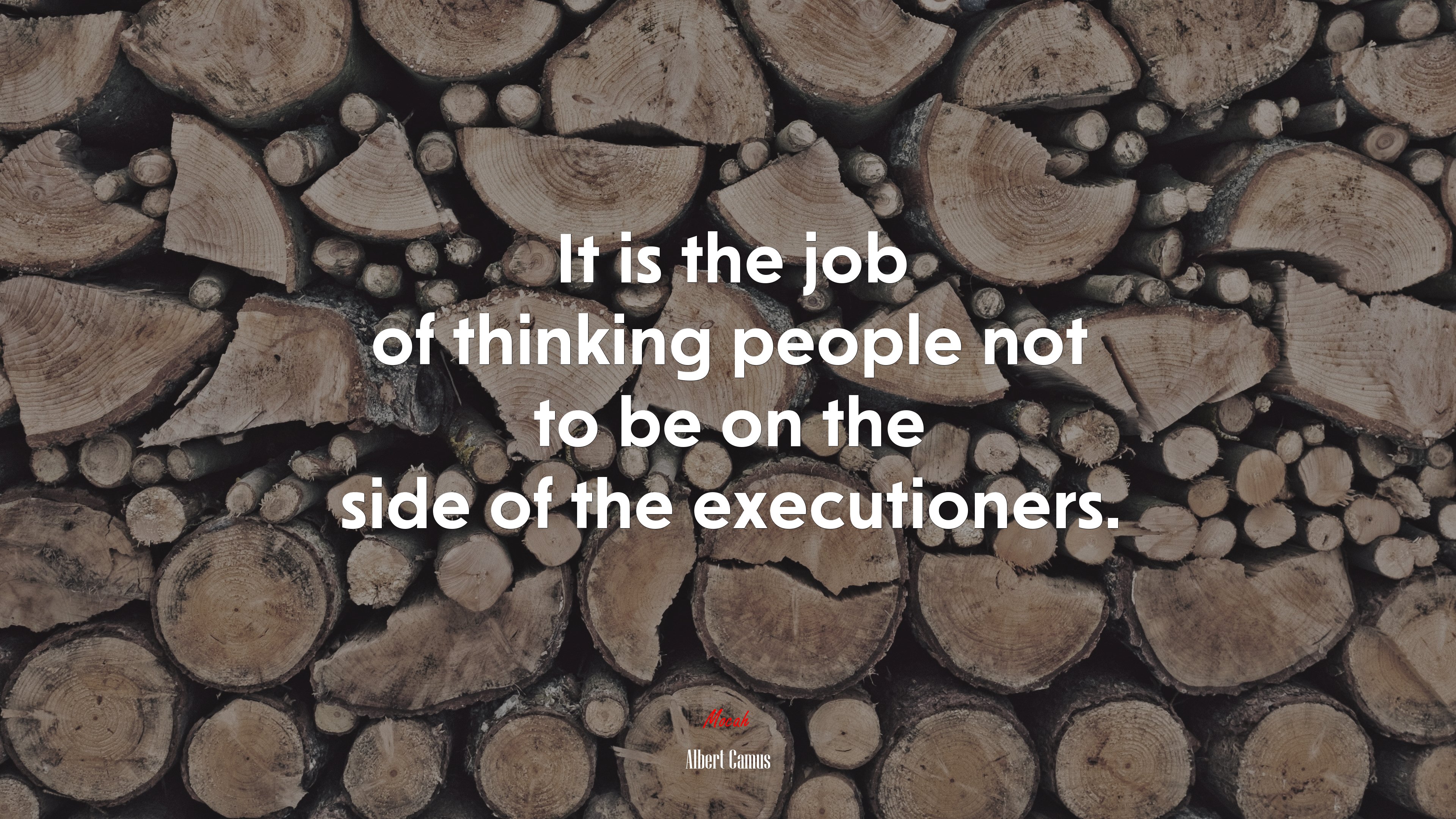 It is the job of thinking people not to be on the side of the executioners. | Albert Camus quote HD Wallpaper