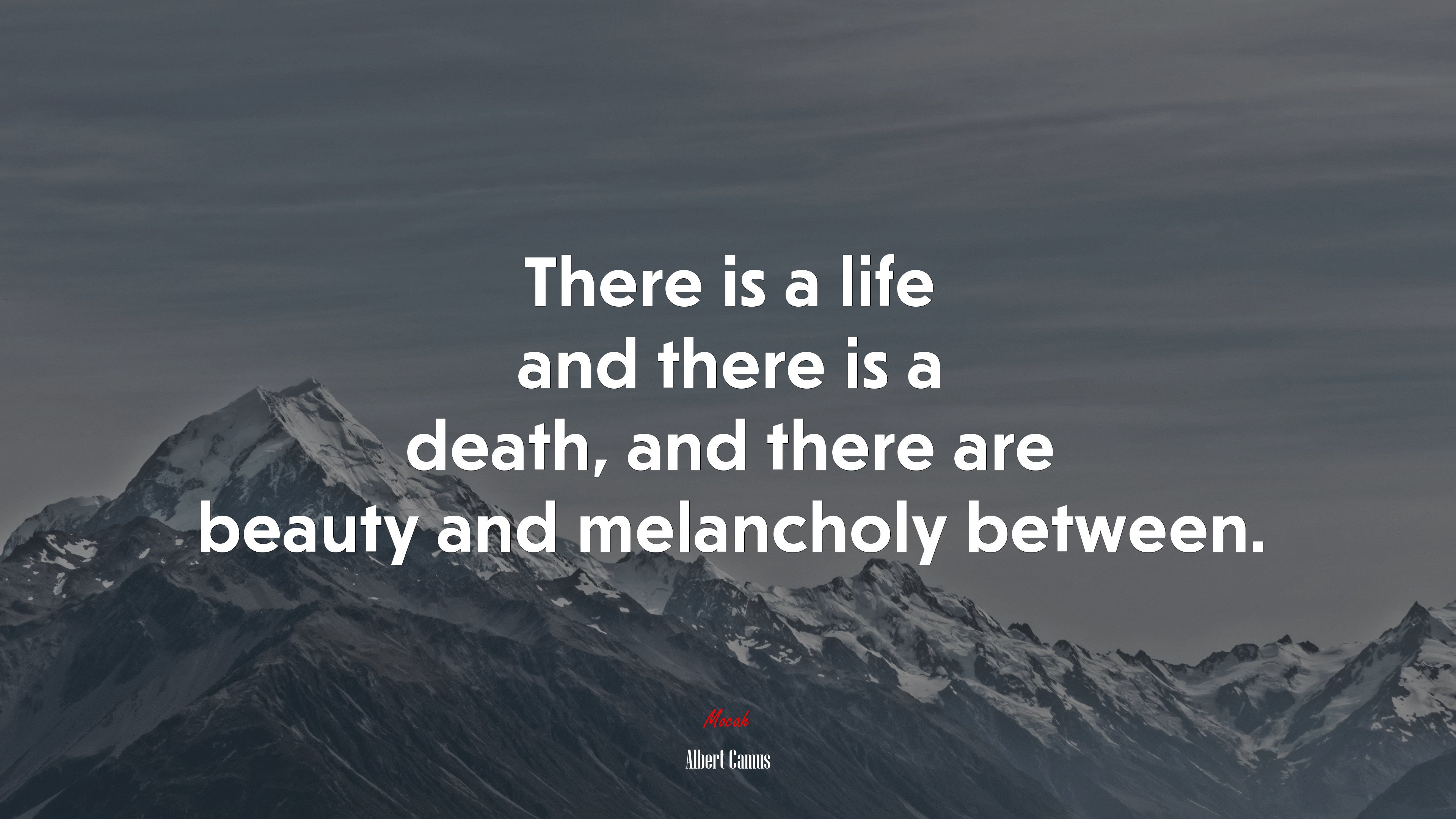 There is a life and there is a death, and there are beauty and melancholy between. | Albert Camus quote HD Wallpaper