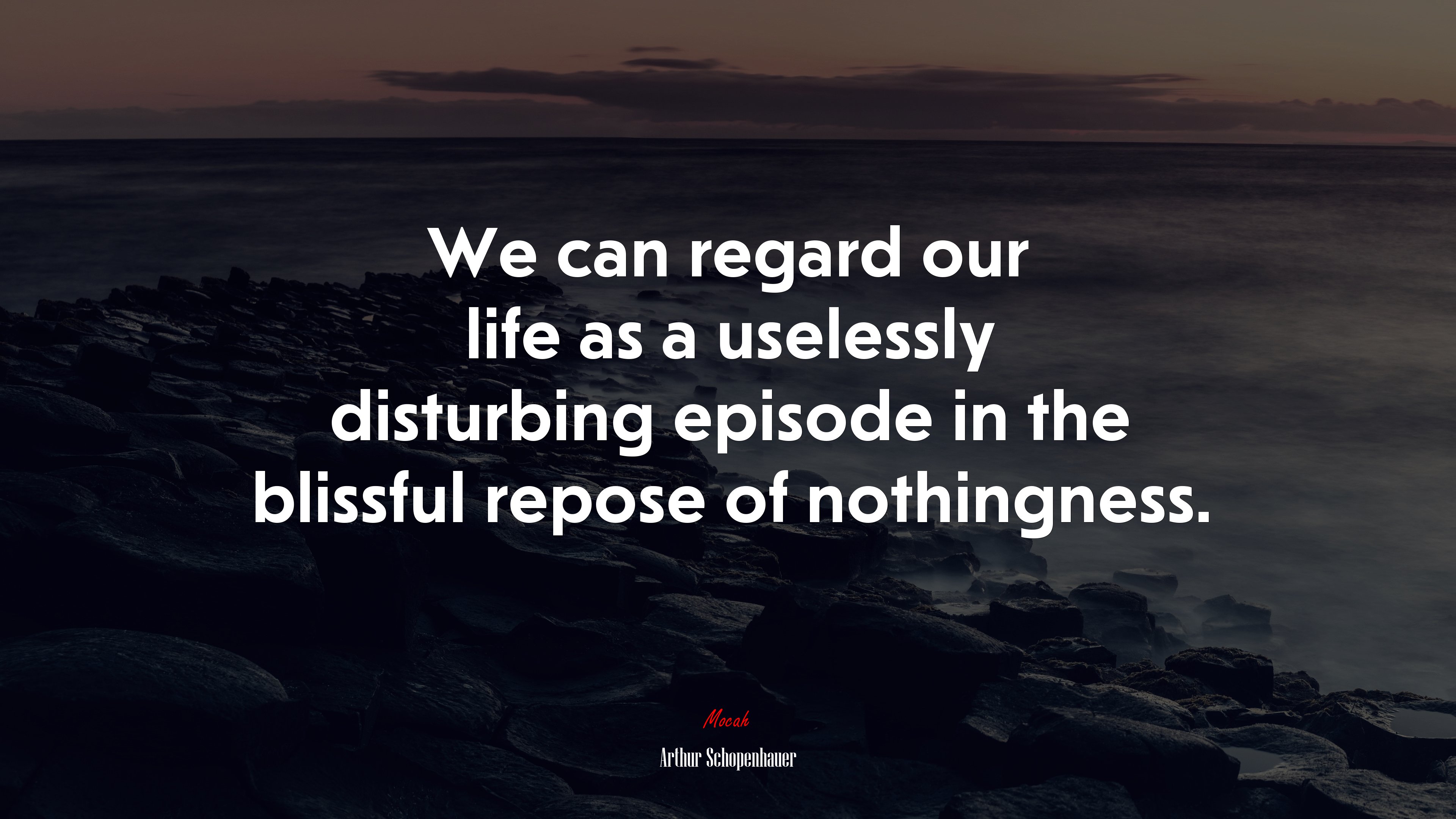 We can regard our life as a uselessly disturbing episode in the blissful repose of nothingness. | Arthur Schopenhauer quote HD Wallpaper