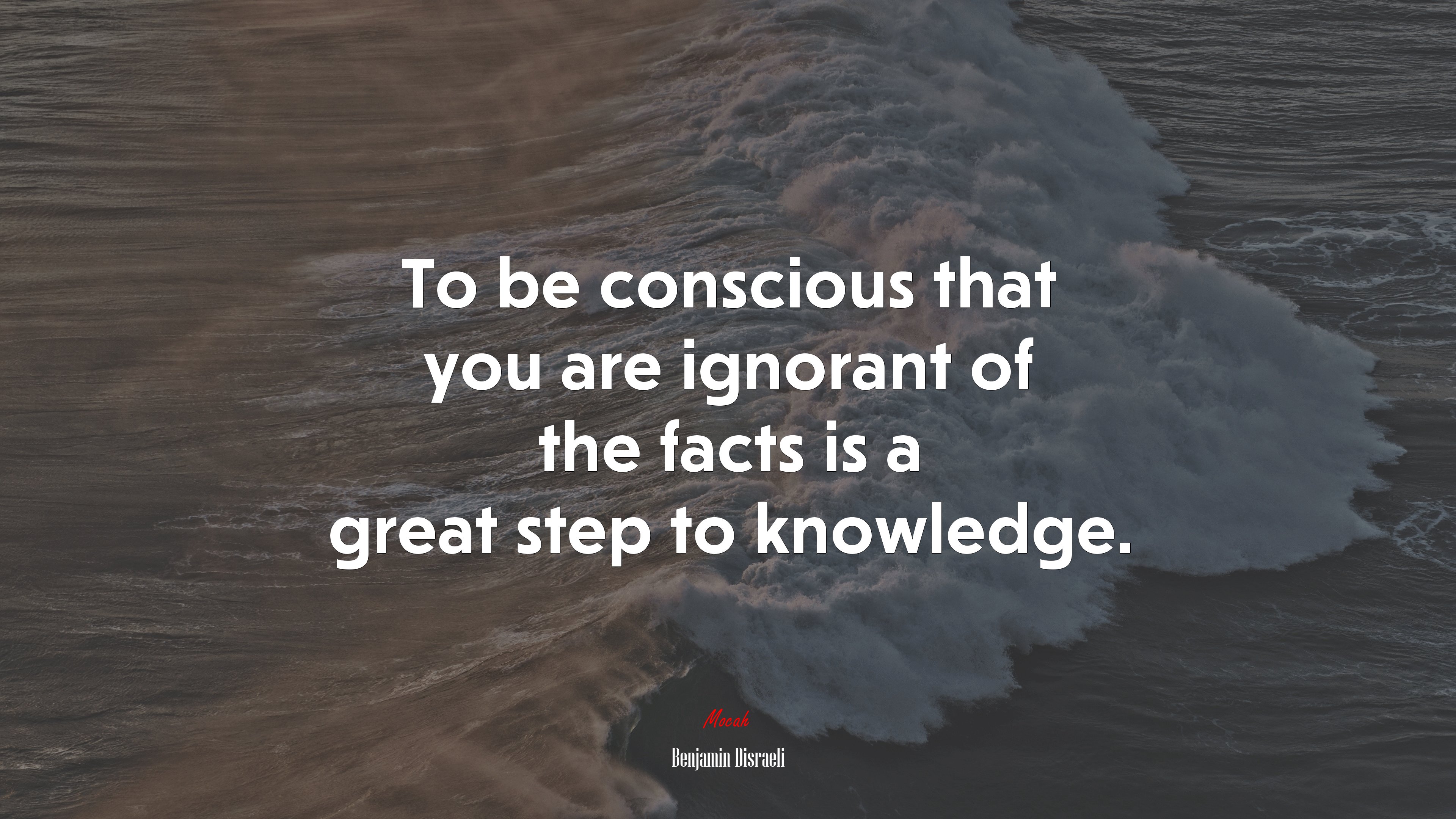 To be conscious that you are ignorant of the facts is a great step to knowledge. | Benjamin Disraeli quote HD Wallpaper