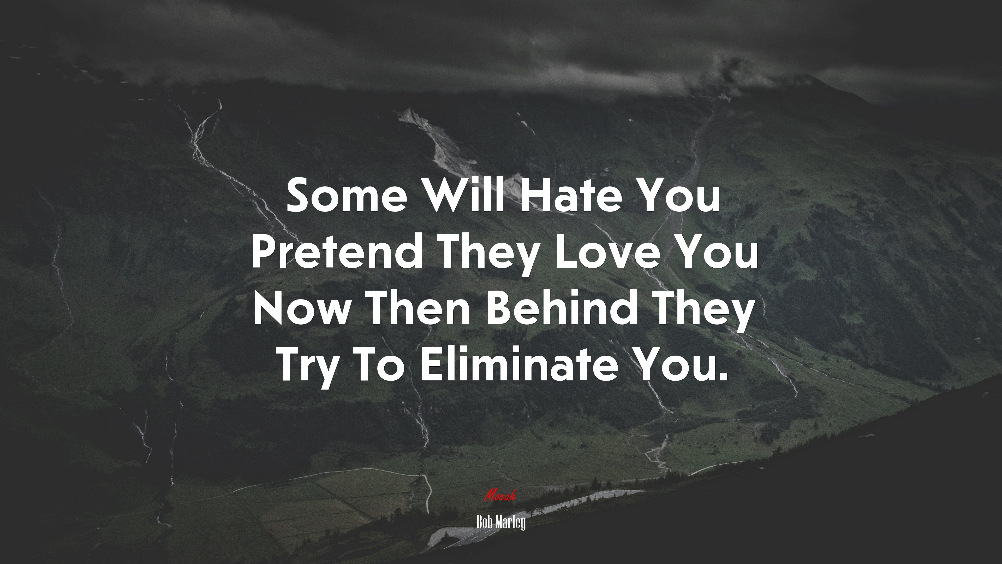 Some Will Hate You Pretend They Love You Now Then Behind They Try To Eliminate You. | Bob Marley quote HD Wallpaper
