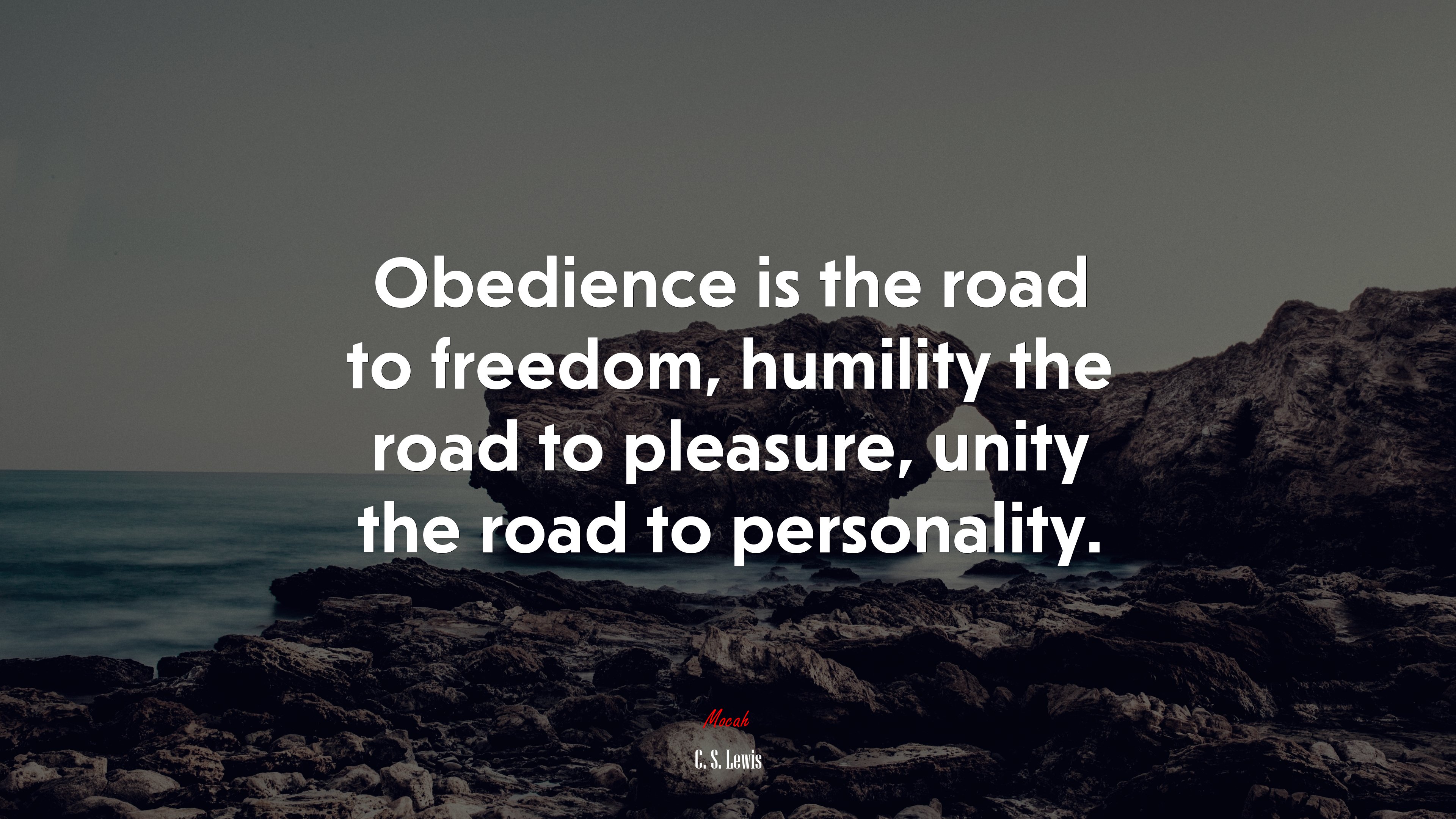 Obedience is the road to freedom, humility the road to pleasure, unity the road to personality. | C. S. Lewis quote HD Wallpaper