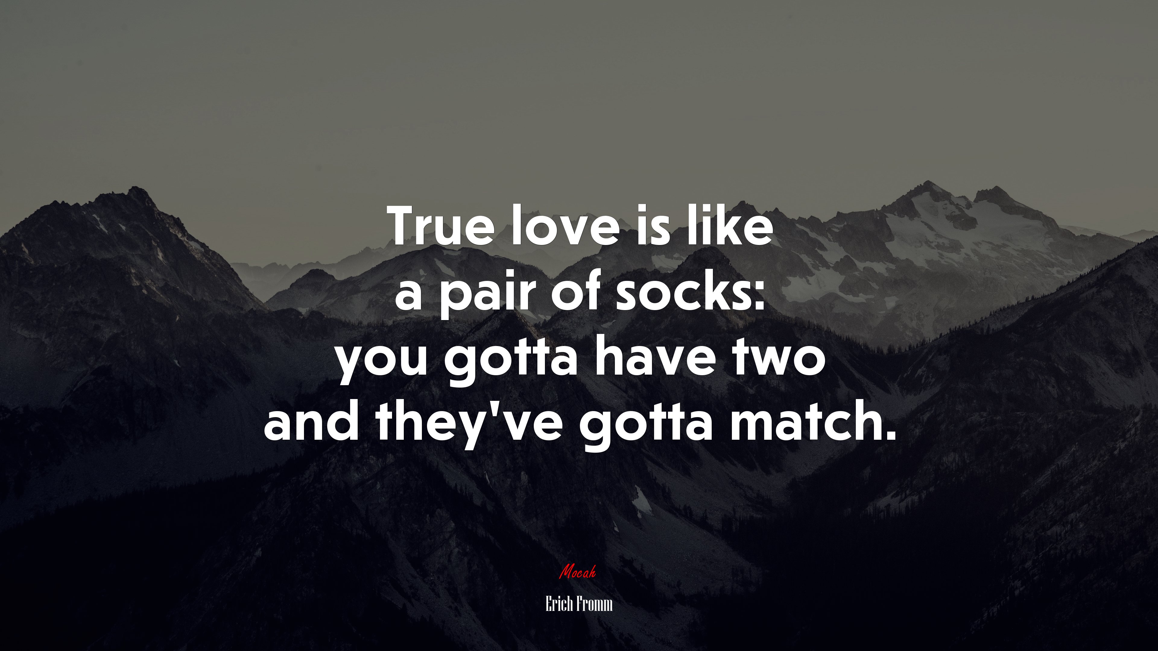 True love is like a pair of socks: you gotta have two and they’ve gotta match. | Erich Fromm quote HD Wallpaper