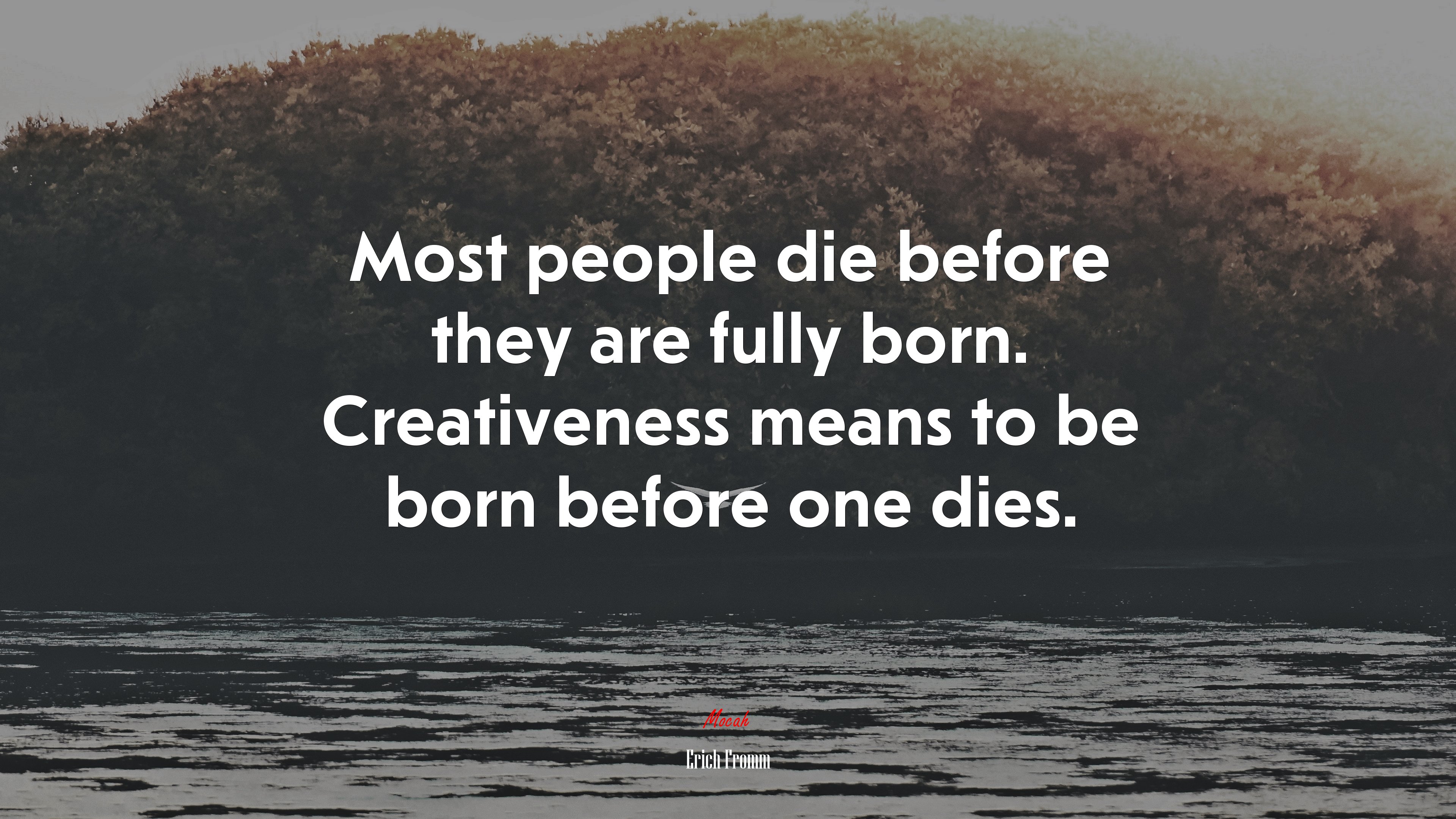 Most people die before they are fully born. Creativeness means to be born before one dies. | Erich Fromm quote HD Wallpaper