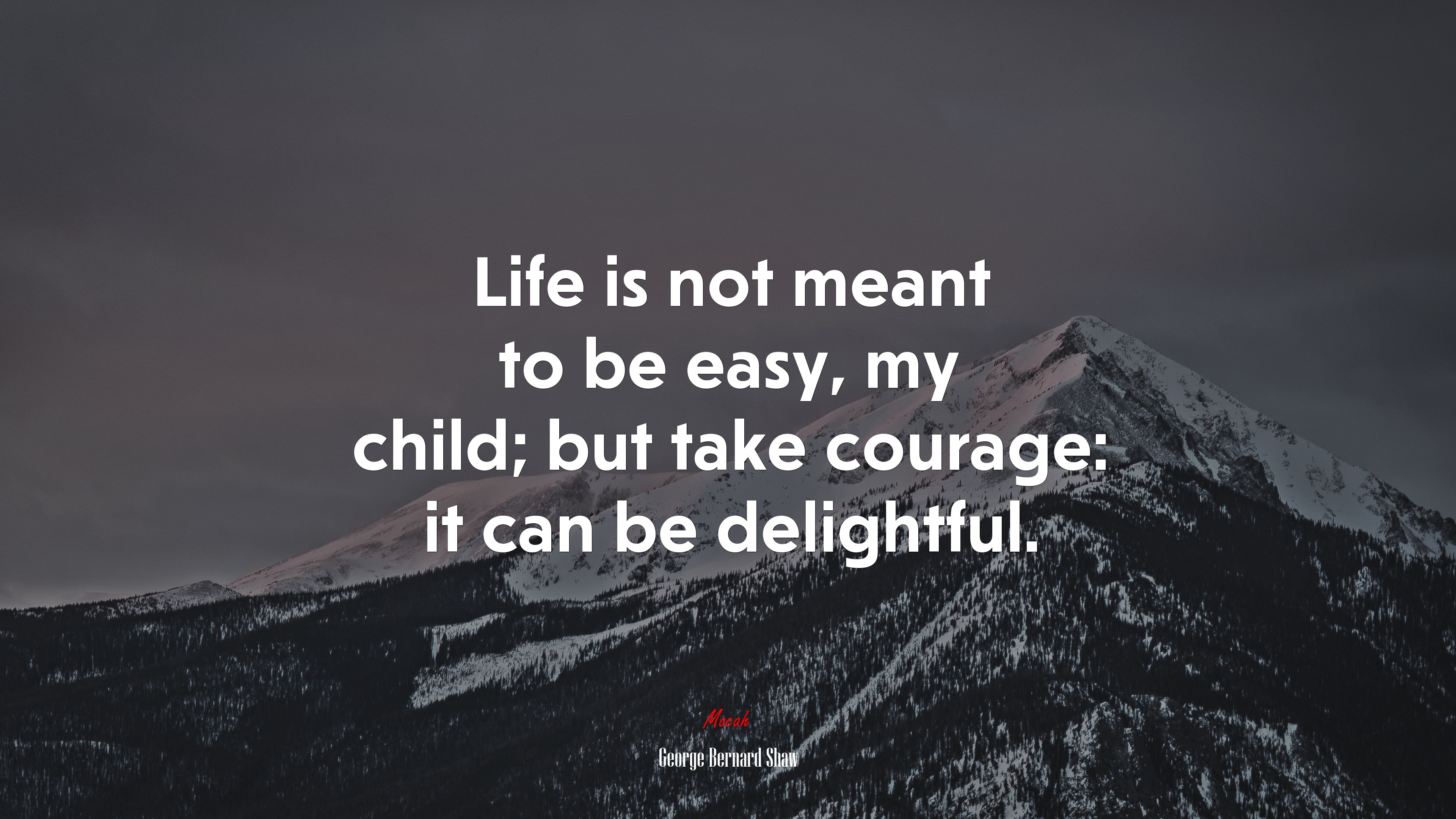 Life is not meant to be easy, my child; but take courage: it can be delightful. | George Bernard Shaw quote HD Wallpaper