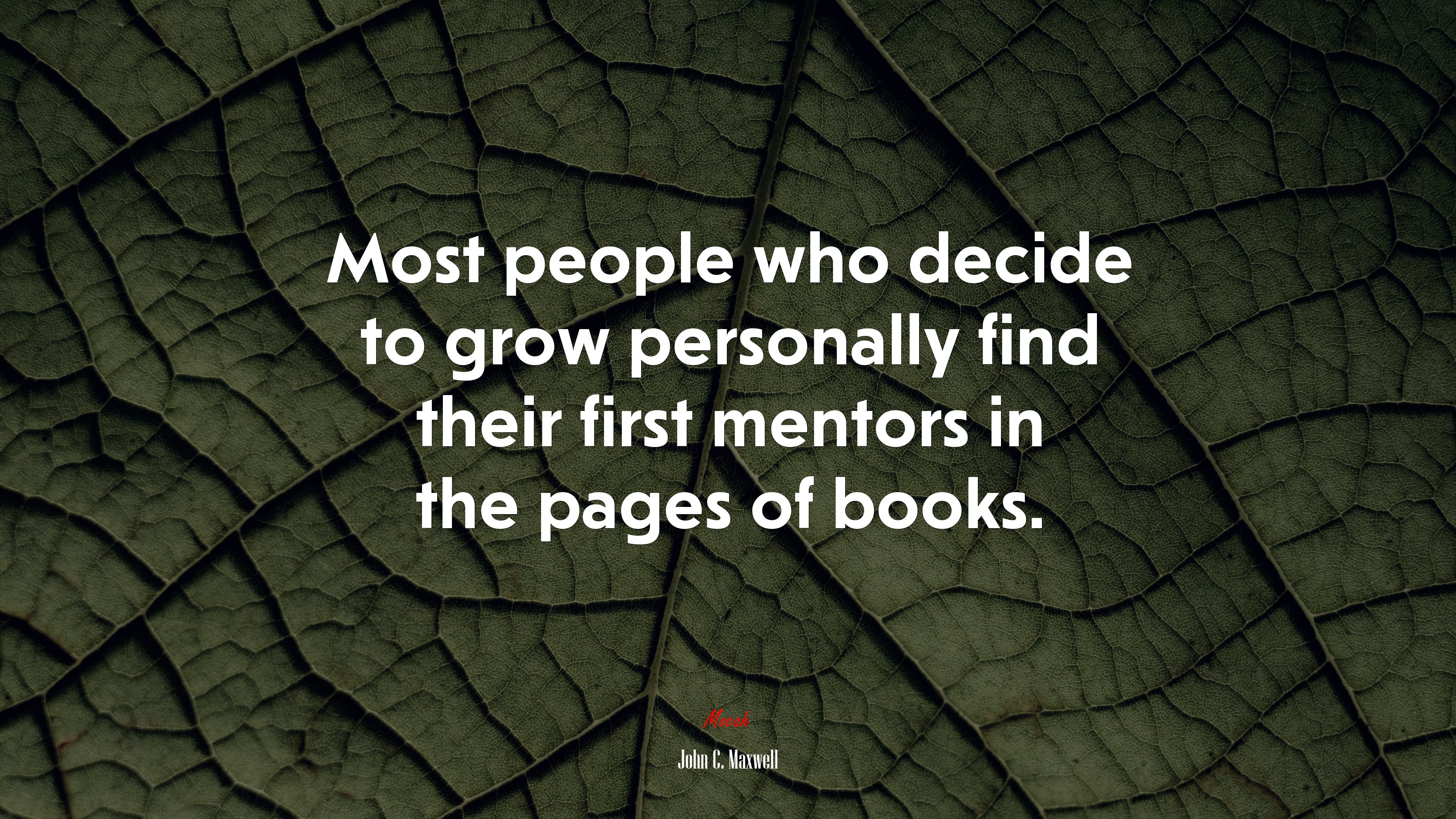 Most people who decide to grow personally find their first mentors in the pages of books. | John C. Maxwell quote HD Wallpaper