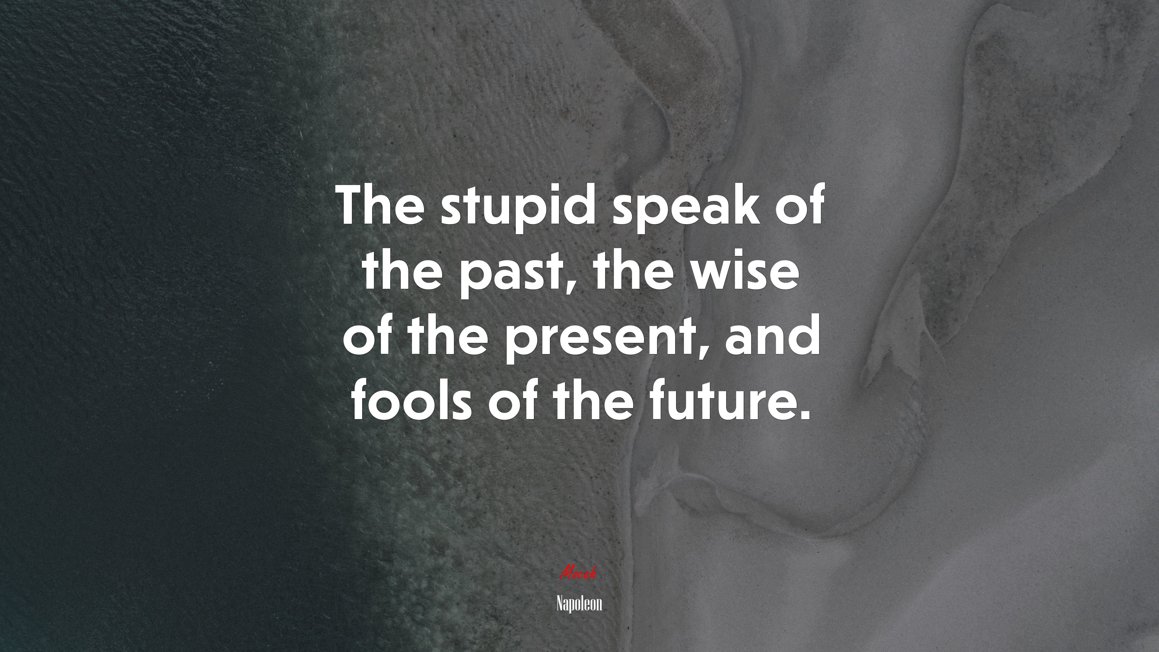The stupid speak of the past, the wise of the present, and fools of the future. | Napoleon quote HD Wallpaper