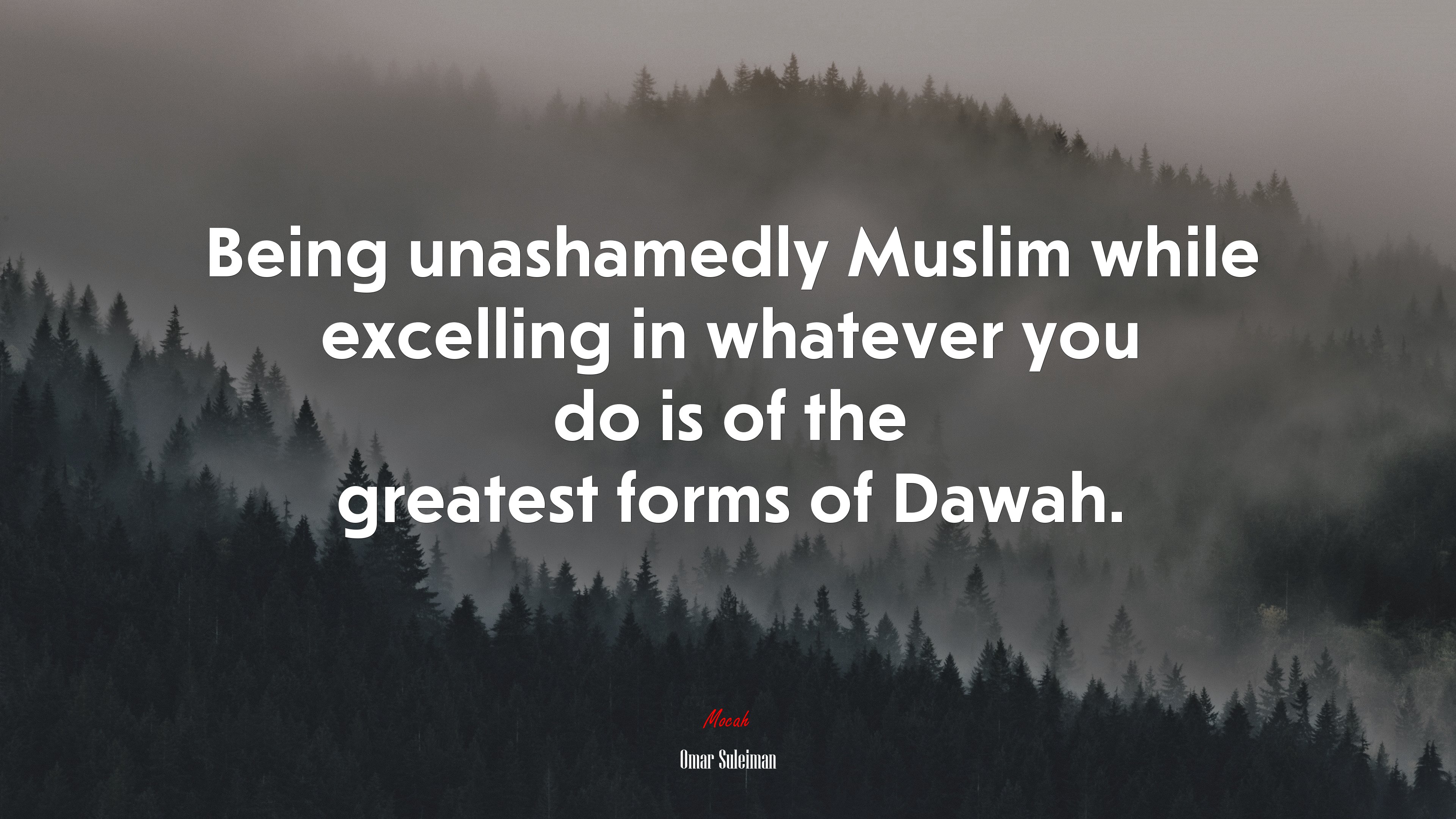 Being unashamedly Muslim while excelling in whatever you do is of the greatest forms of Dawah. | Omar Suleiman quote HD Wallpaper