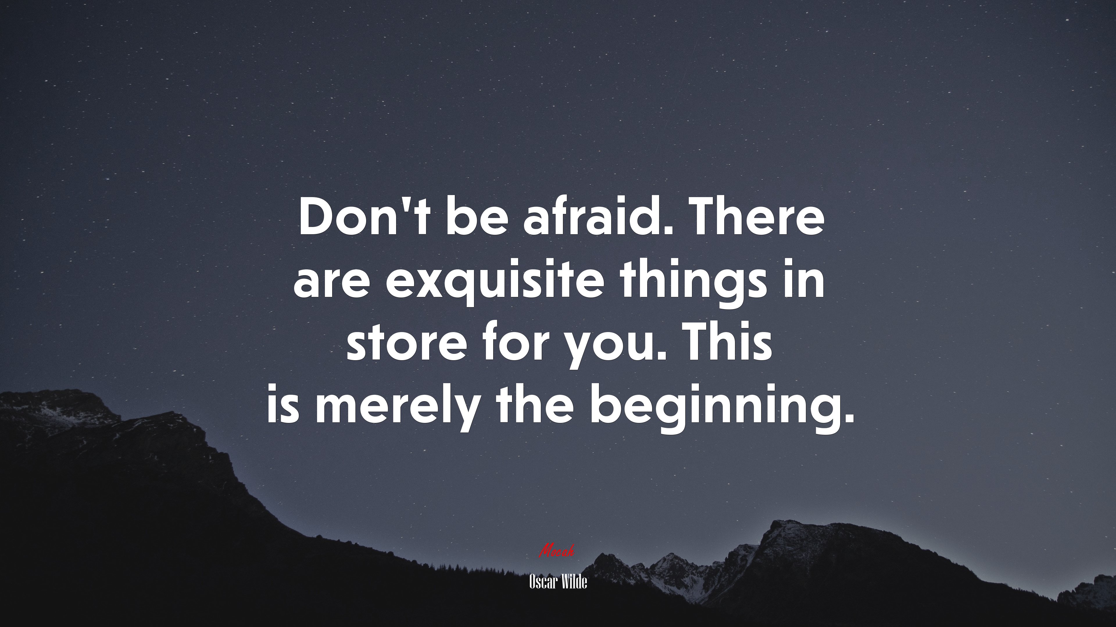 Don’t be afraid. There are exquisite things in store for you. This is merely the beginning. | Oscar Wilde quote HD Wallpaper