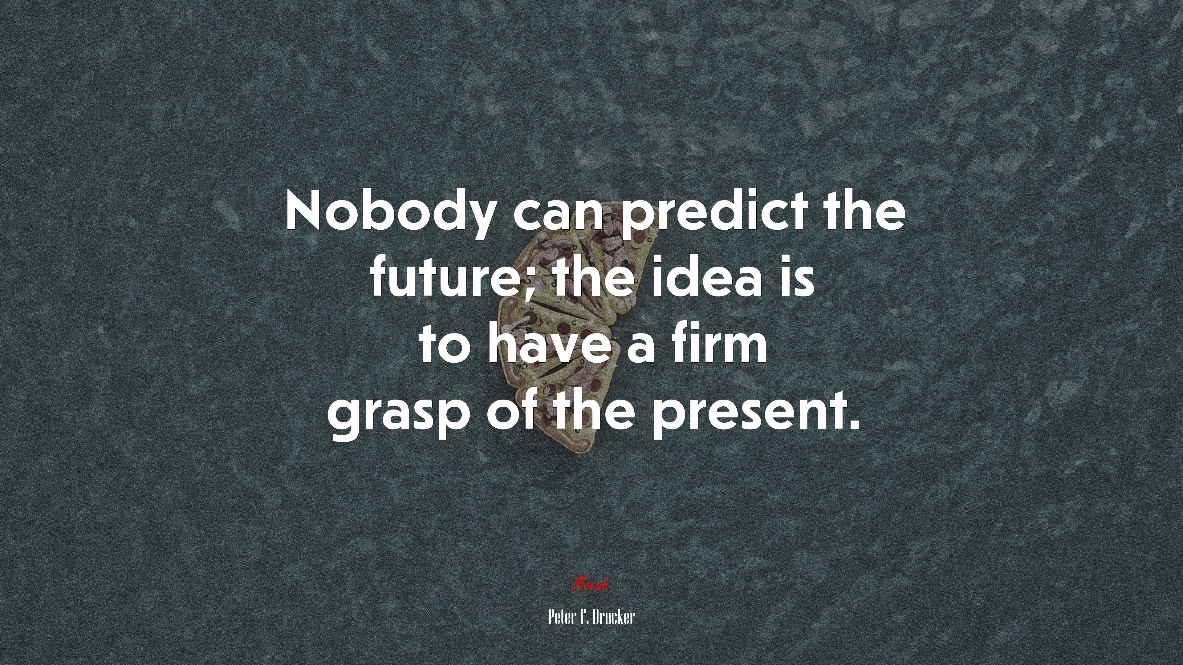 Nobody can predict the future; the idea is to have a firm grasp of the present. | Peter F. Drucker quote HD Wallpaper