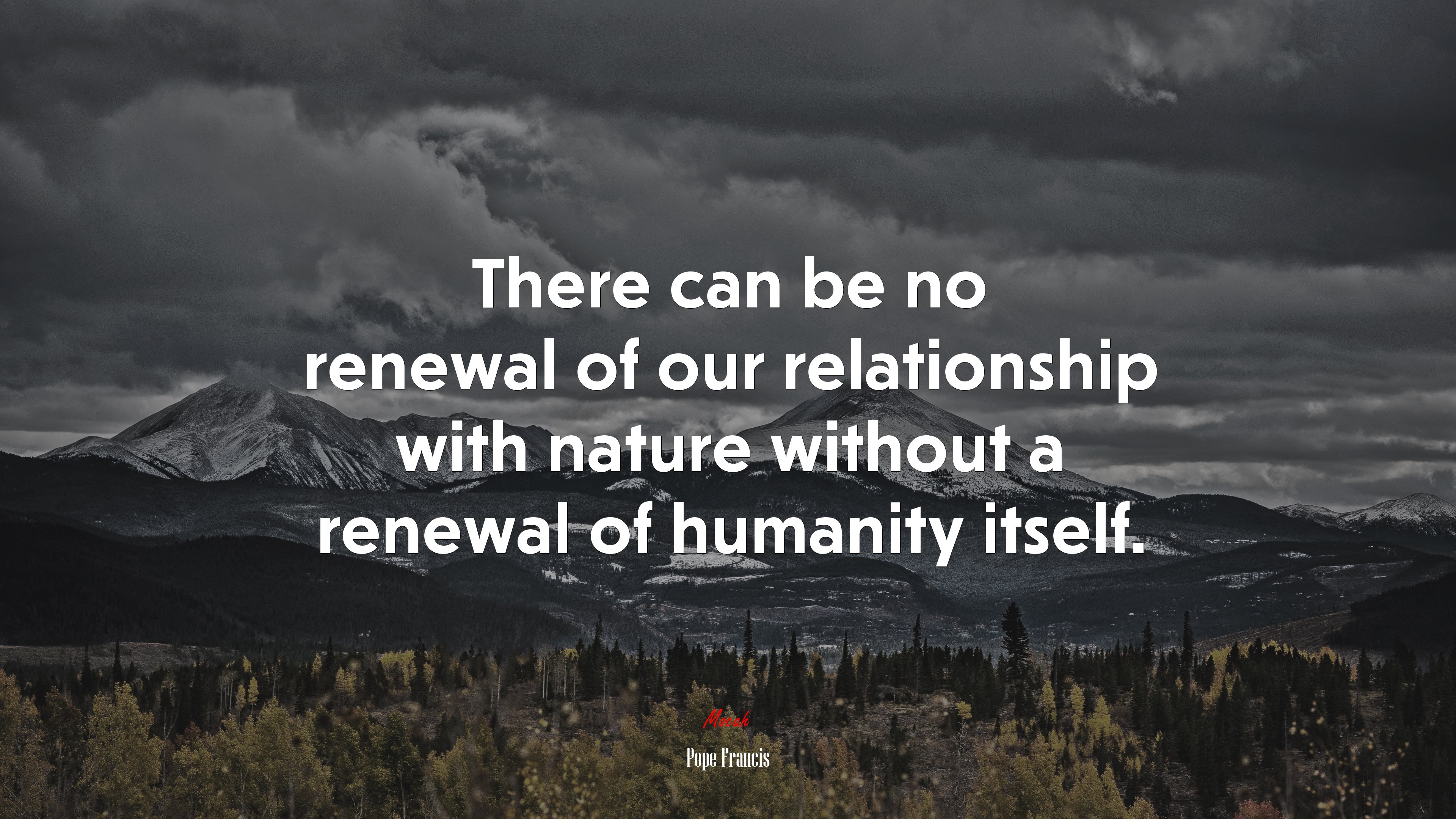 There can be no renewal of our relationship with nature without a renewal of humanity itself. | Pope Francis quote HD Wallpaper