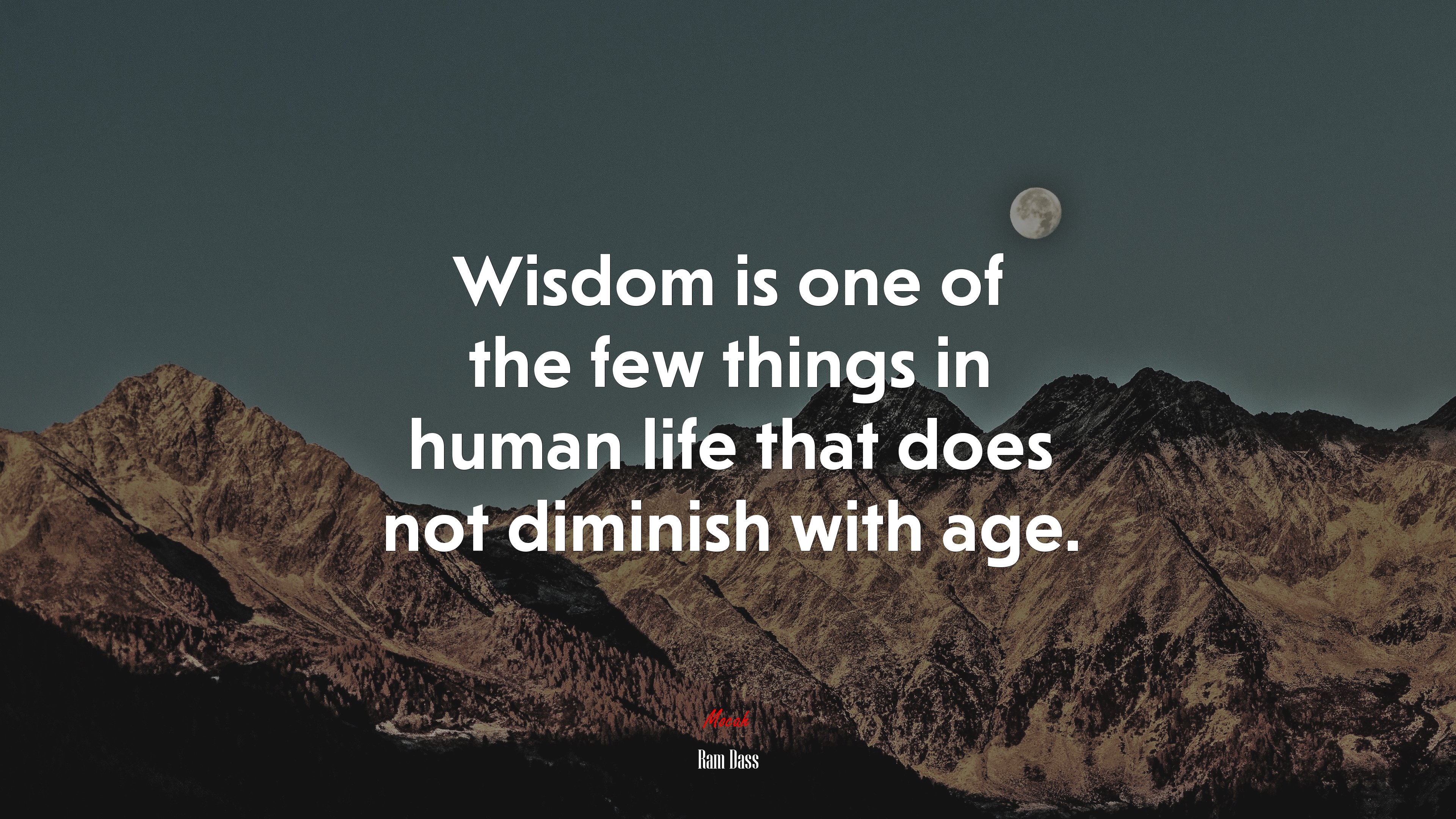 Wisdom is one of the few things in human life that does not diminish with age. | Ram Dass quote HD Wallpaper