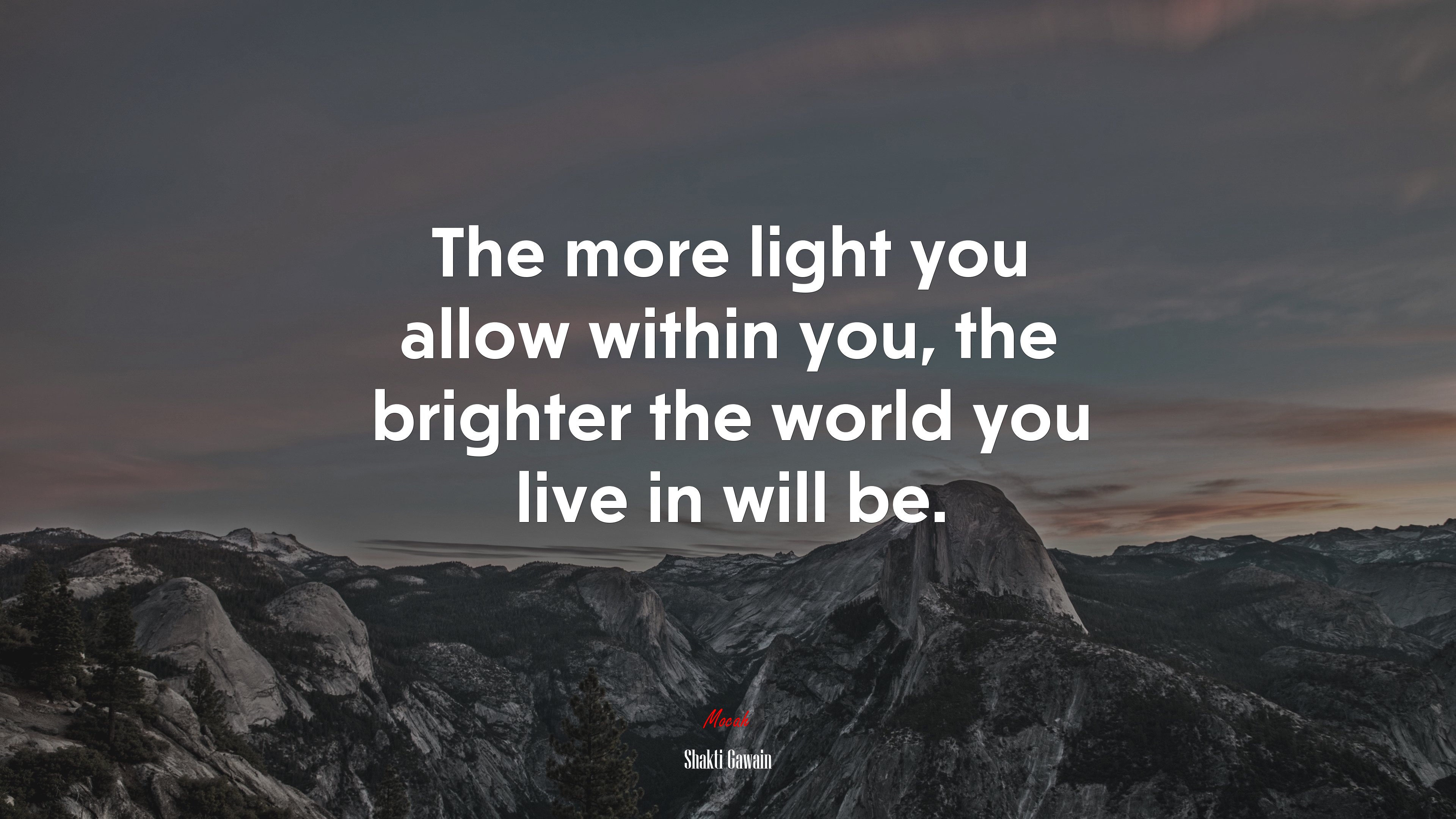 The more light you allow within you, the brighter the world you live in will be. | Shakti Gawain quote HD Wallpaper