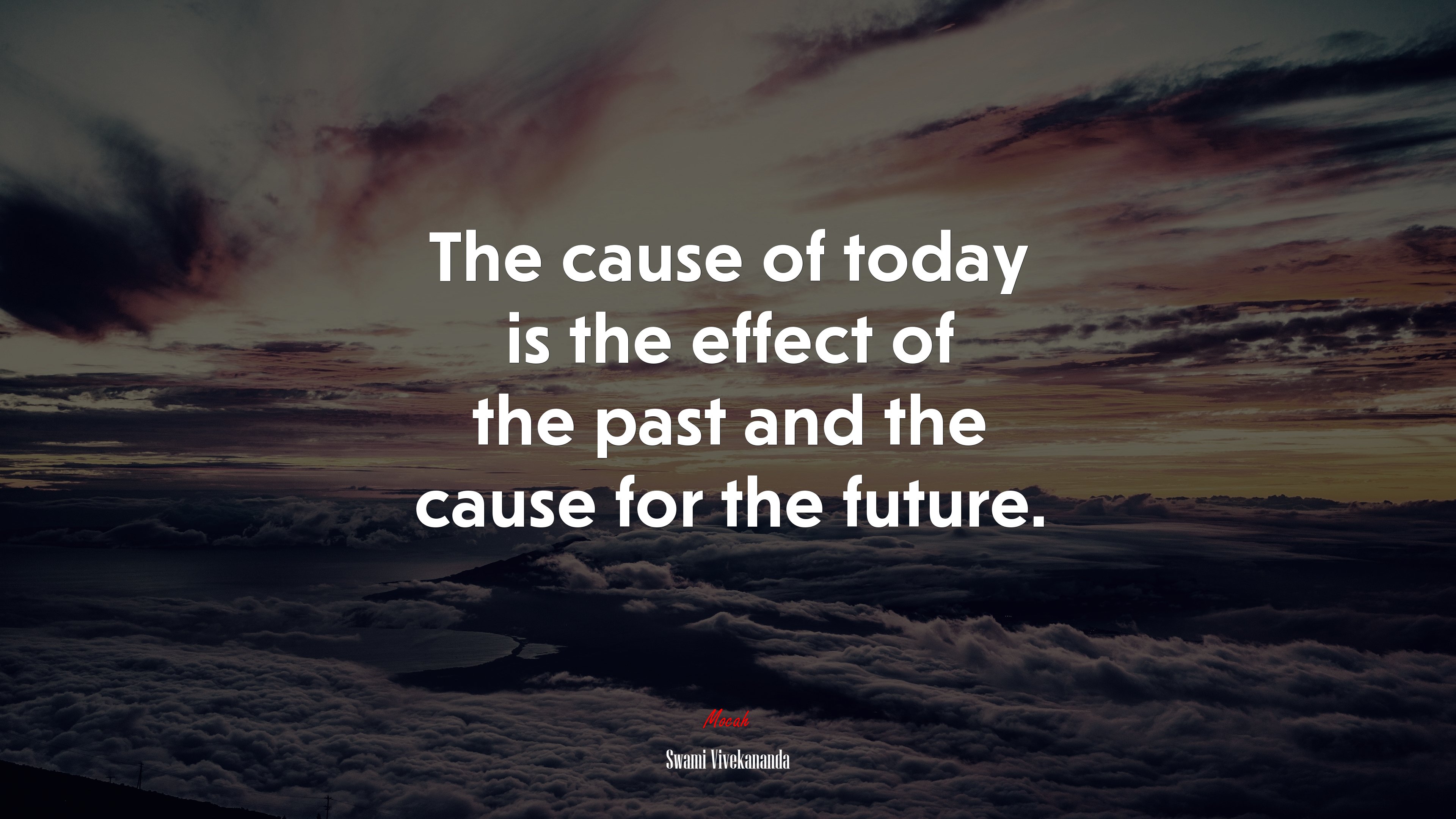 The cause of today is the effect of the past and the cause for the future. | Swami Vivekananda quote HD Wallpaper